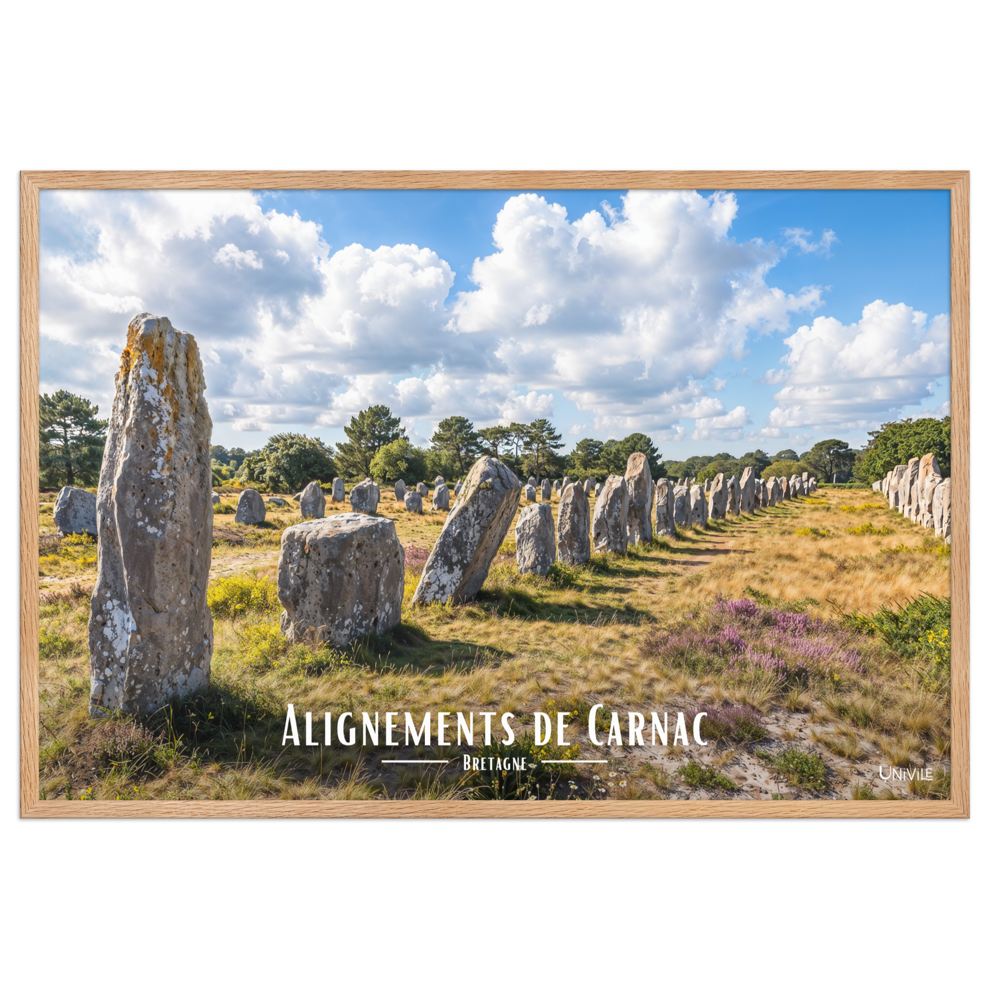 Affiche de Bretagne Alignements de Carnac 61 × 91 cm / Oak - Univile Bretagne
