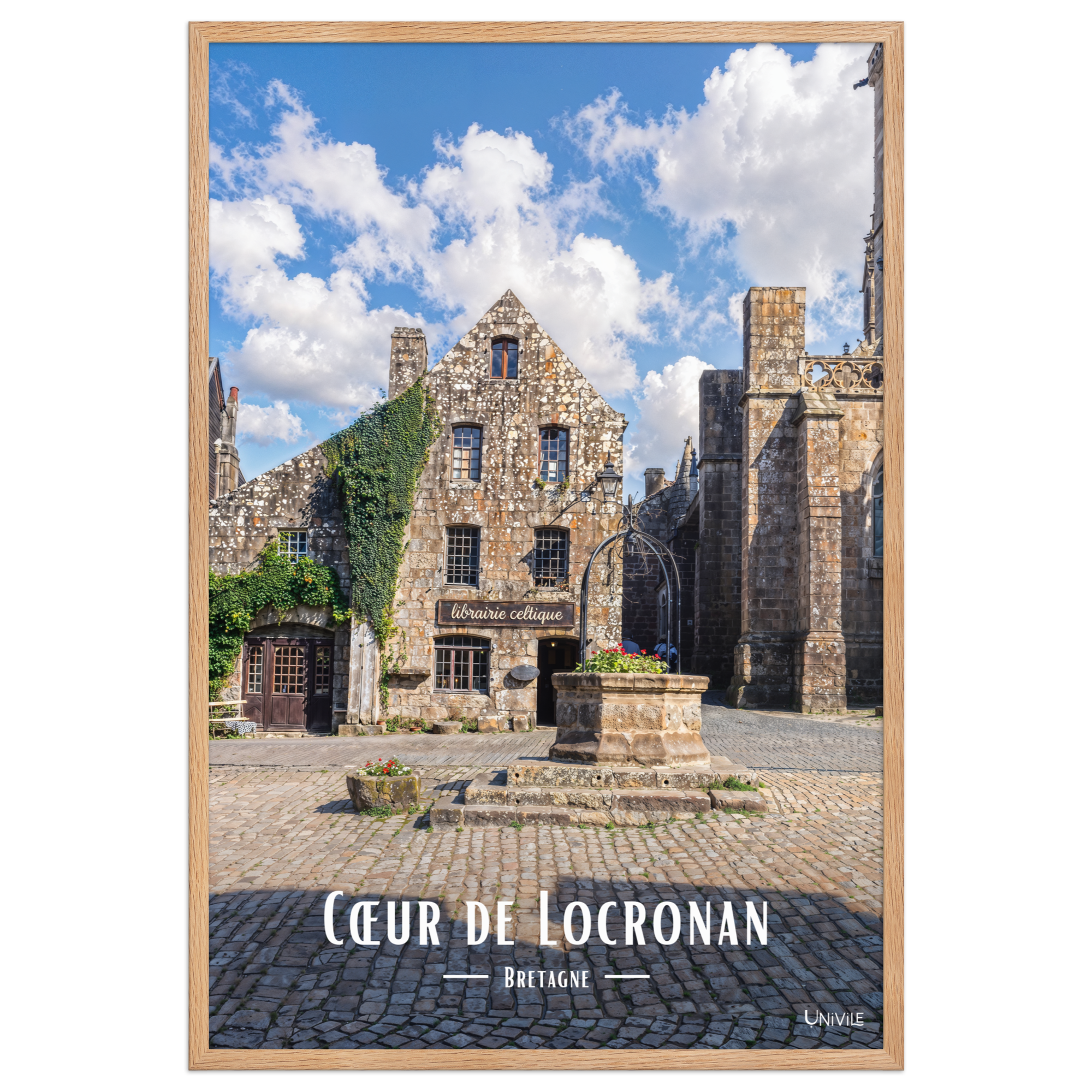 Affiche de Bretagne Cœur de Locronan 61×91 cm / Oak - Univile Bretagne