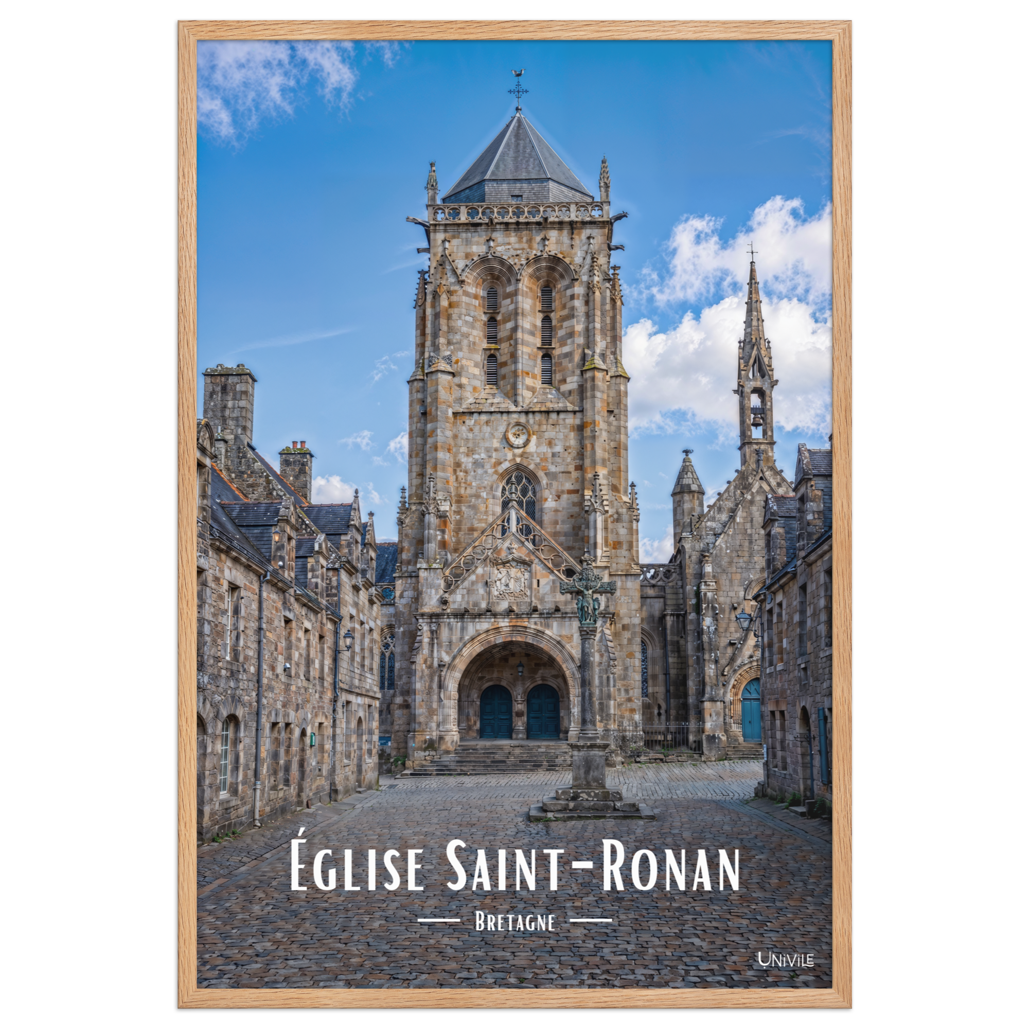 Affiche de Bretagne Église Saint-Ronan 61×91 cm / Oak - Univile Bretagne
