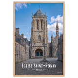 Affiche de Bretagne Église Saint-Ronan 61×91 cm / Oak - Univile Bretagne