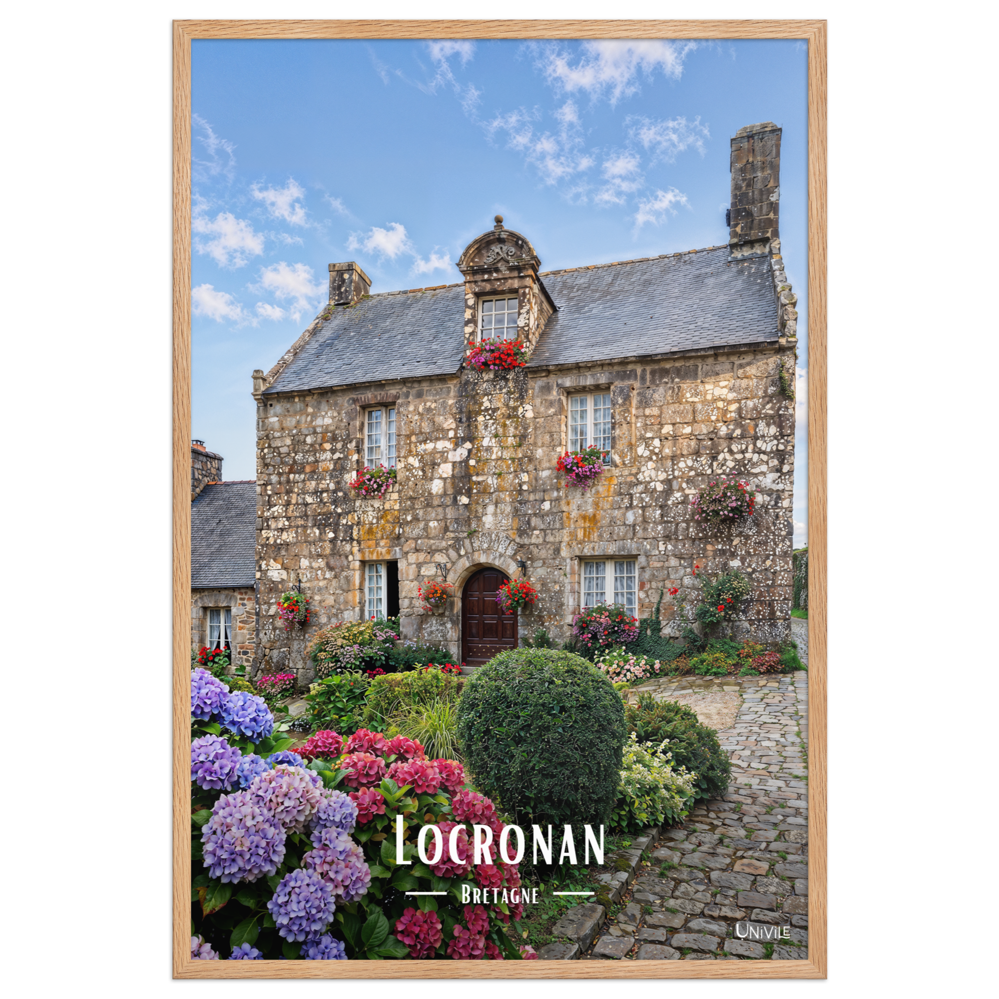 Affiche de Bretagne Locronan 61 × 91 cm / Oak - Univile Bretagne