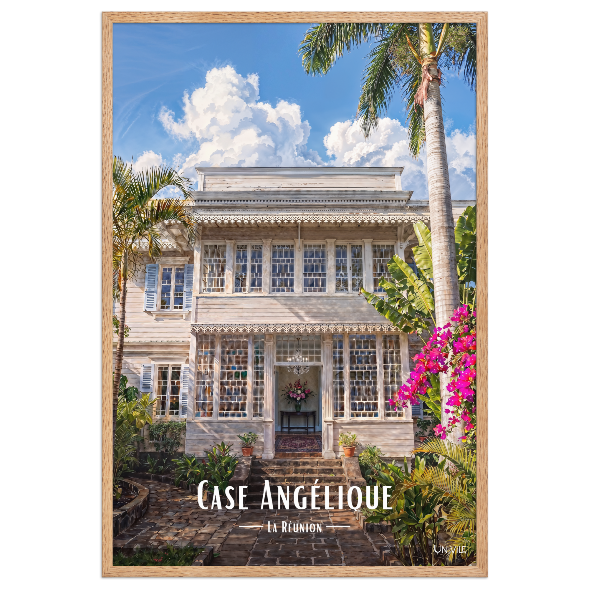 Affiche de La Réunion Case Angélique 61 × 91 cm / Oak - Univile La Réunion