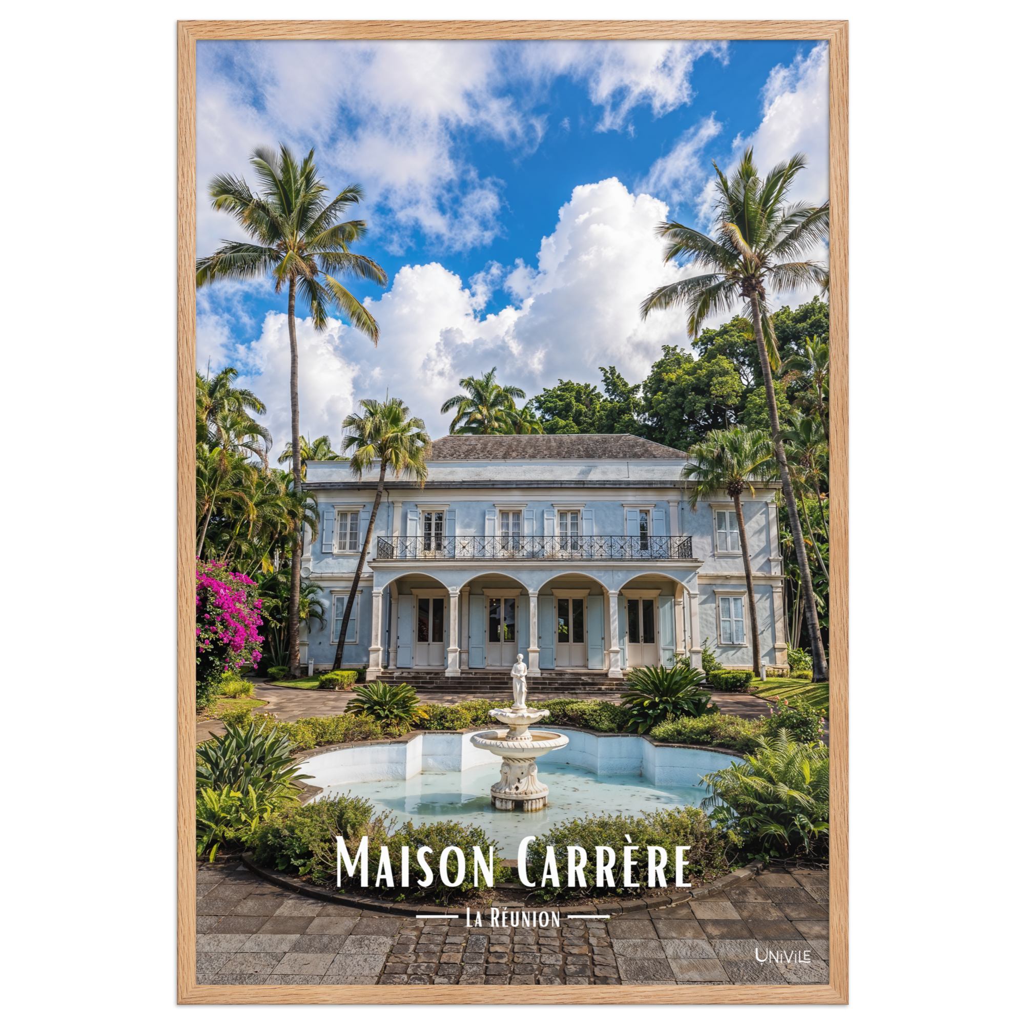 Affiche de La Réunion Maison Carrère 61 × 91 cm / Oak - Univile La Réunion