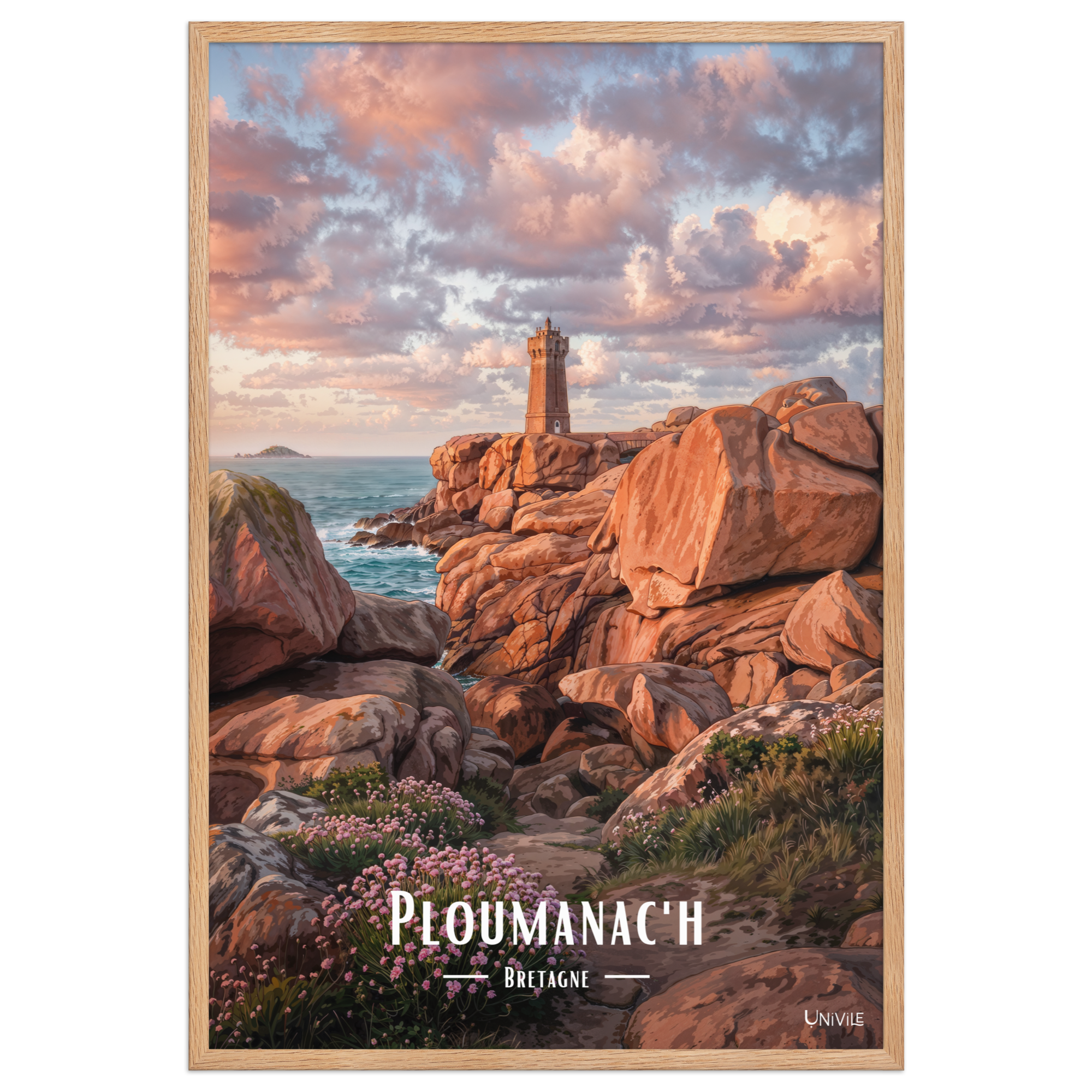 Affiche de Bretagne Ploumanac'h 61 × 91 cm / Oak - Univile Bretagne