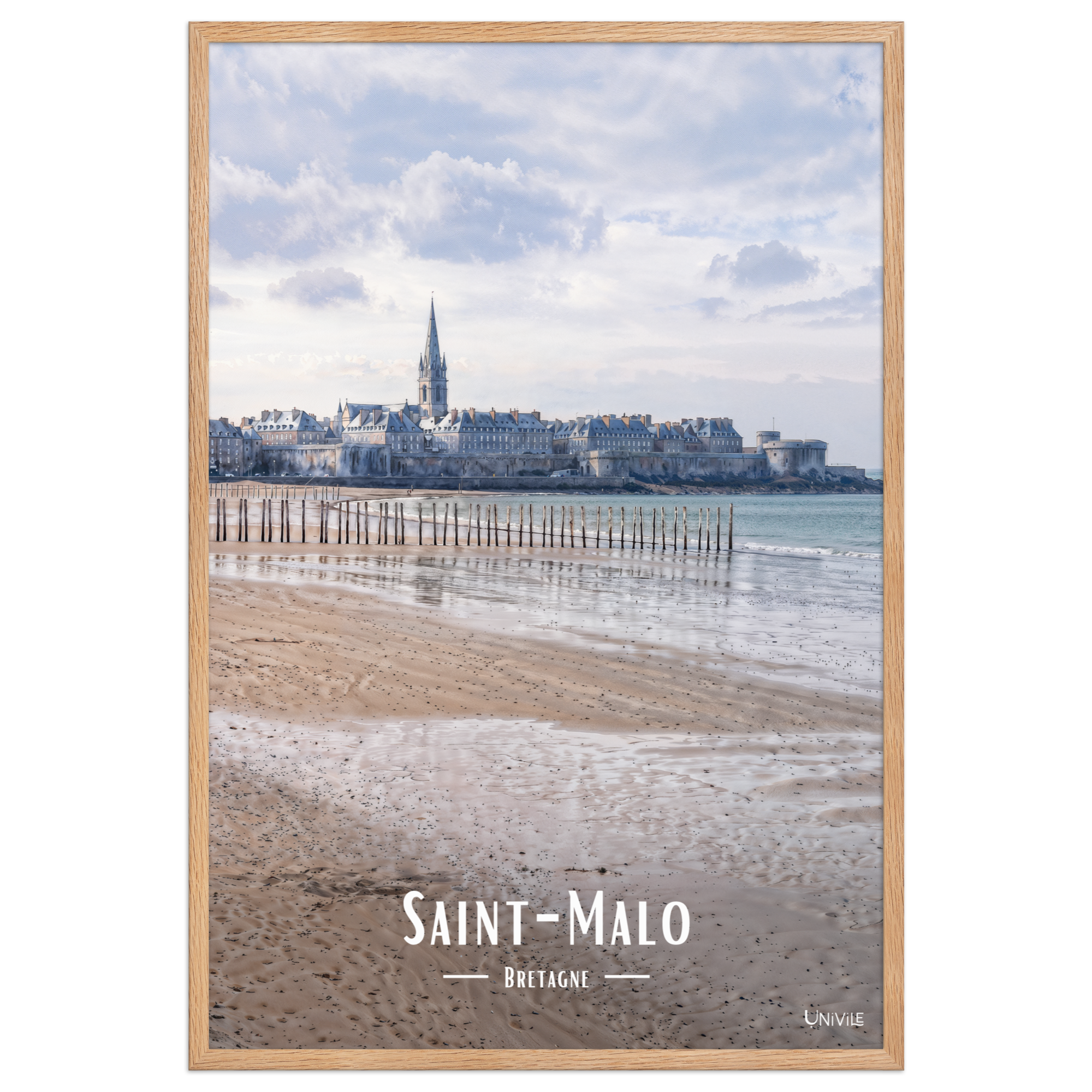 Affiche de Bretagne Saint-Malo 61 × 91 cm / Oak - Univile Bretagne