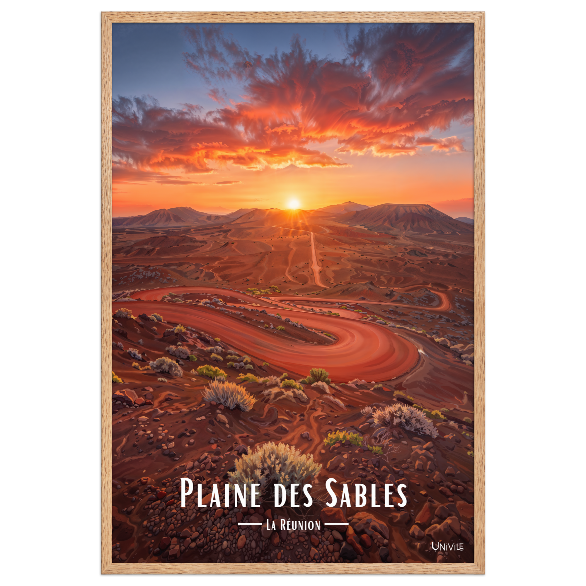 Affiche de La Réunion Plaine des Sables 61 × 91 cm / Oak - Univile La Réunion