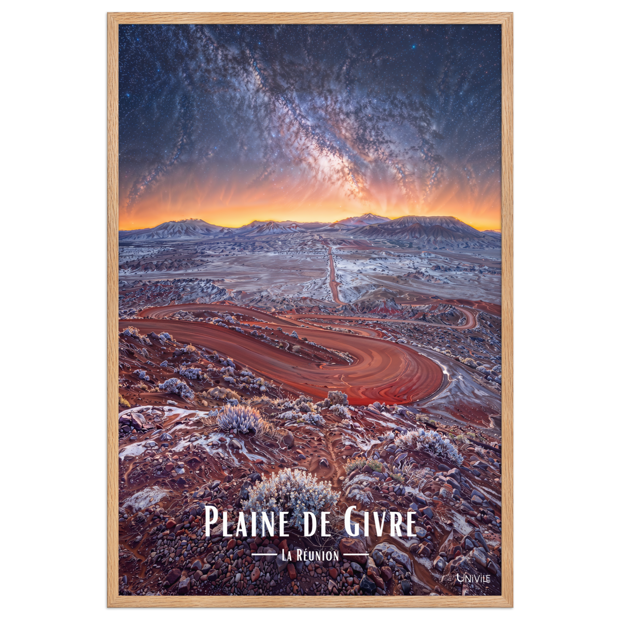 Affiche de La Réunion Plaine de Givre 61 × 91 cm / Oak - Univile La Réunion