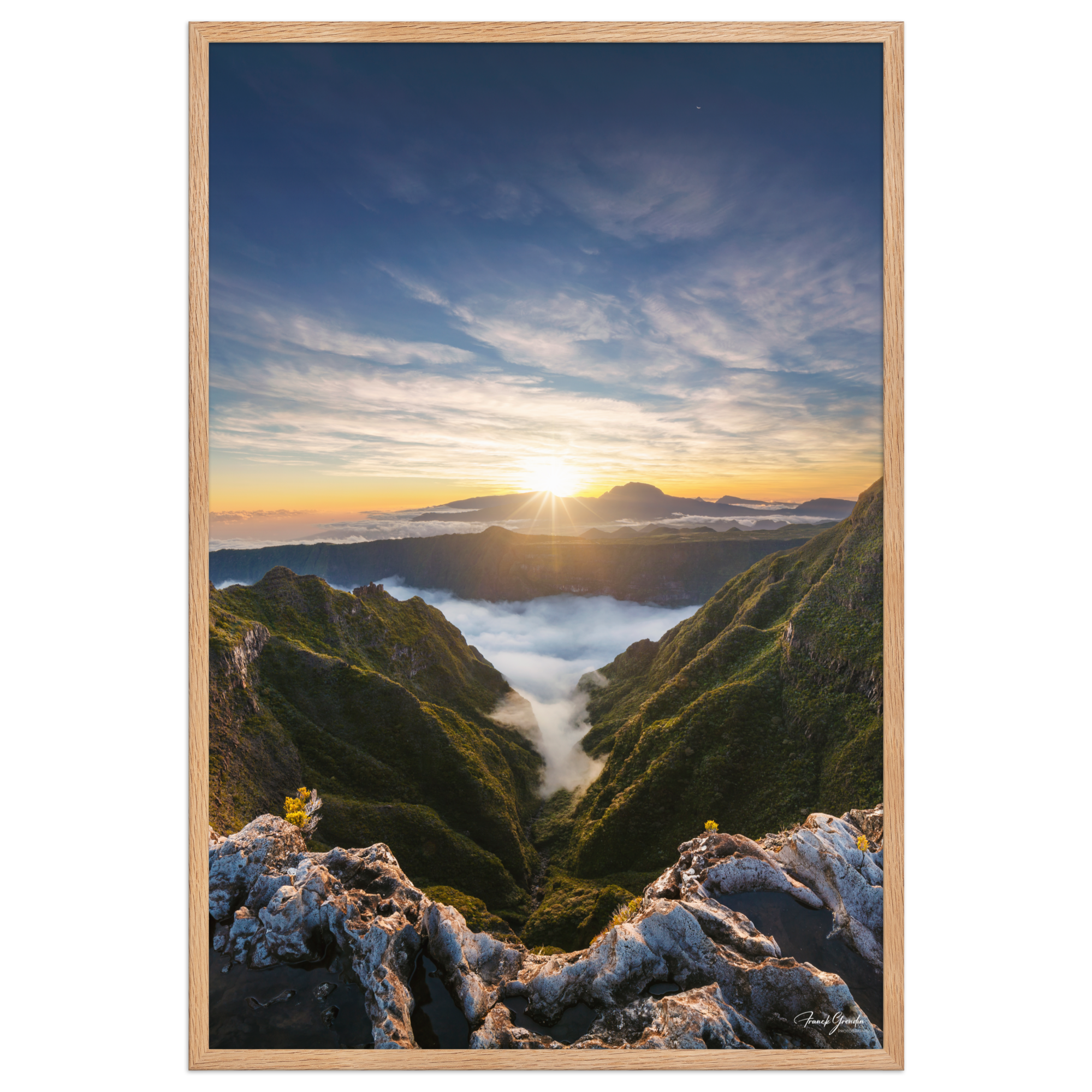 Affiche de La Réunion Rivière des Remparts au Crépuscule 61 × 91 cm / Oak - photographie Franck Grondin