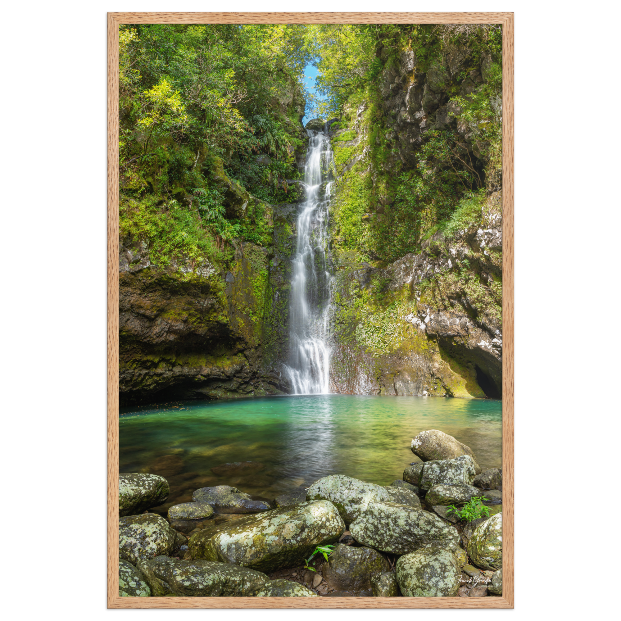 Affiche de La Réunion Cascade du Bassin Chouchou 61 × 91 cm / Oak - photographie Franck Grondin