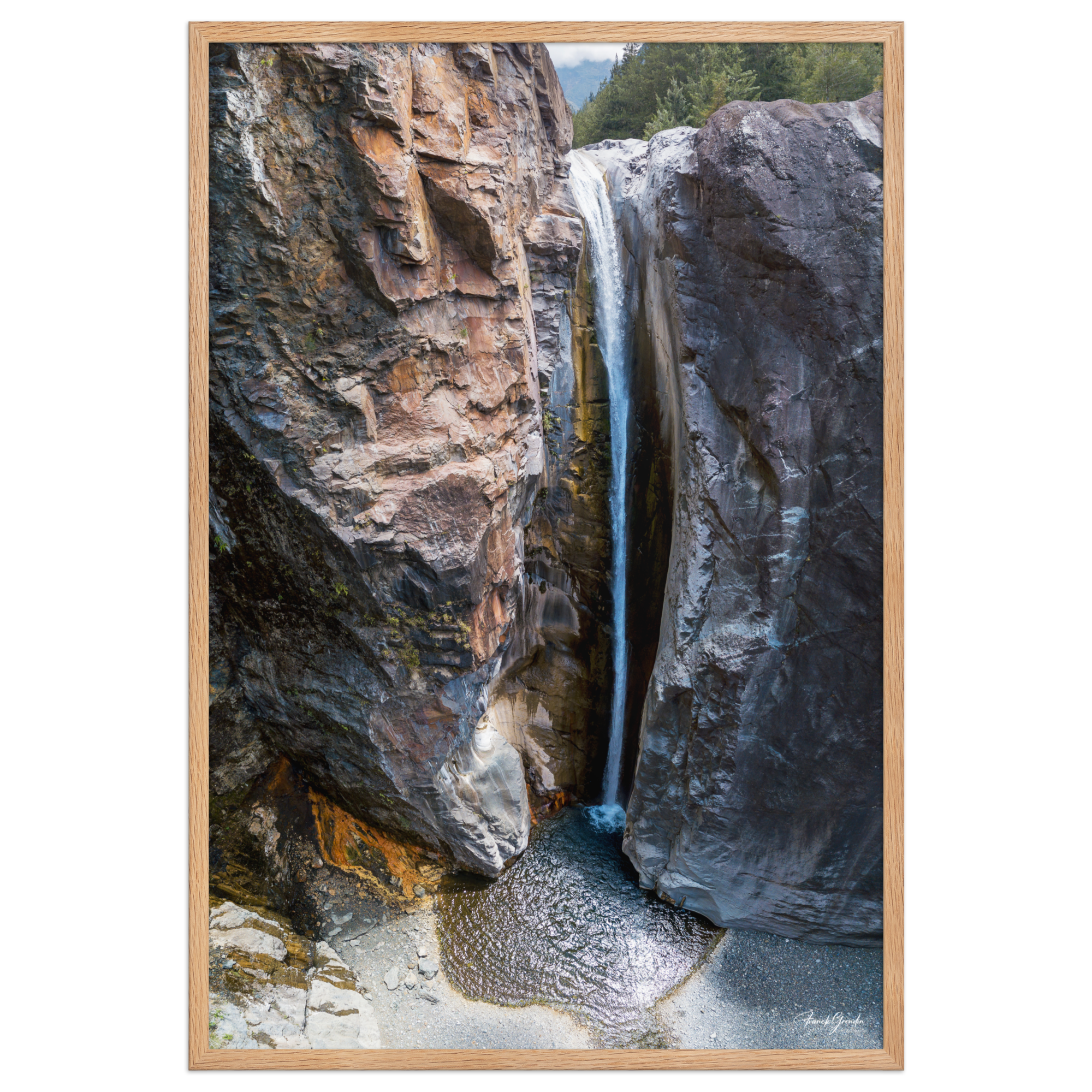 Affiche de La Réunion Cascade de Bras Rouge 61 × 91 cm / Oak - photographie Franck Grondin
