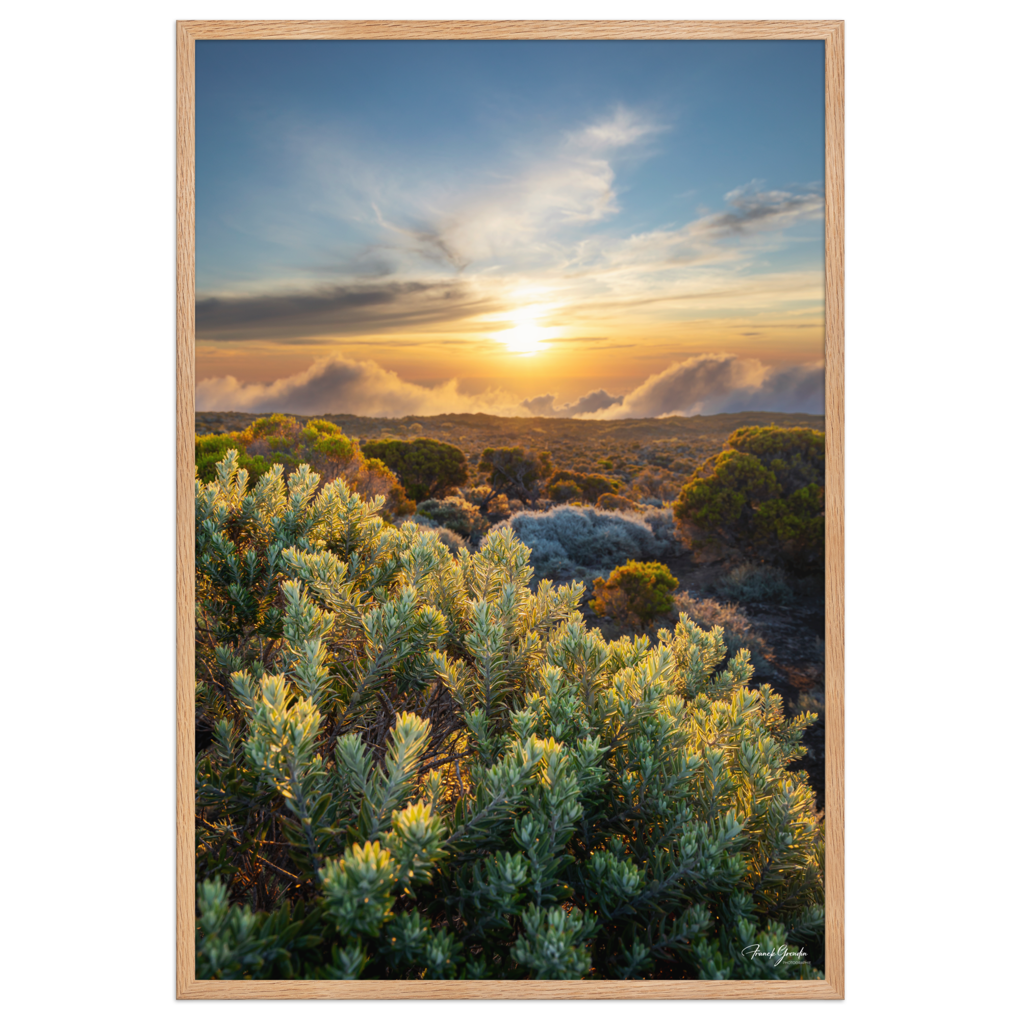 Affiche de La Réunion Crépuscule sur le Pas des Sables 61 × 91 cm / Oak - photographie Franck Grondin