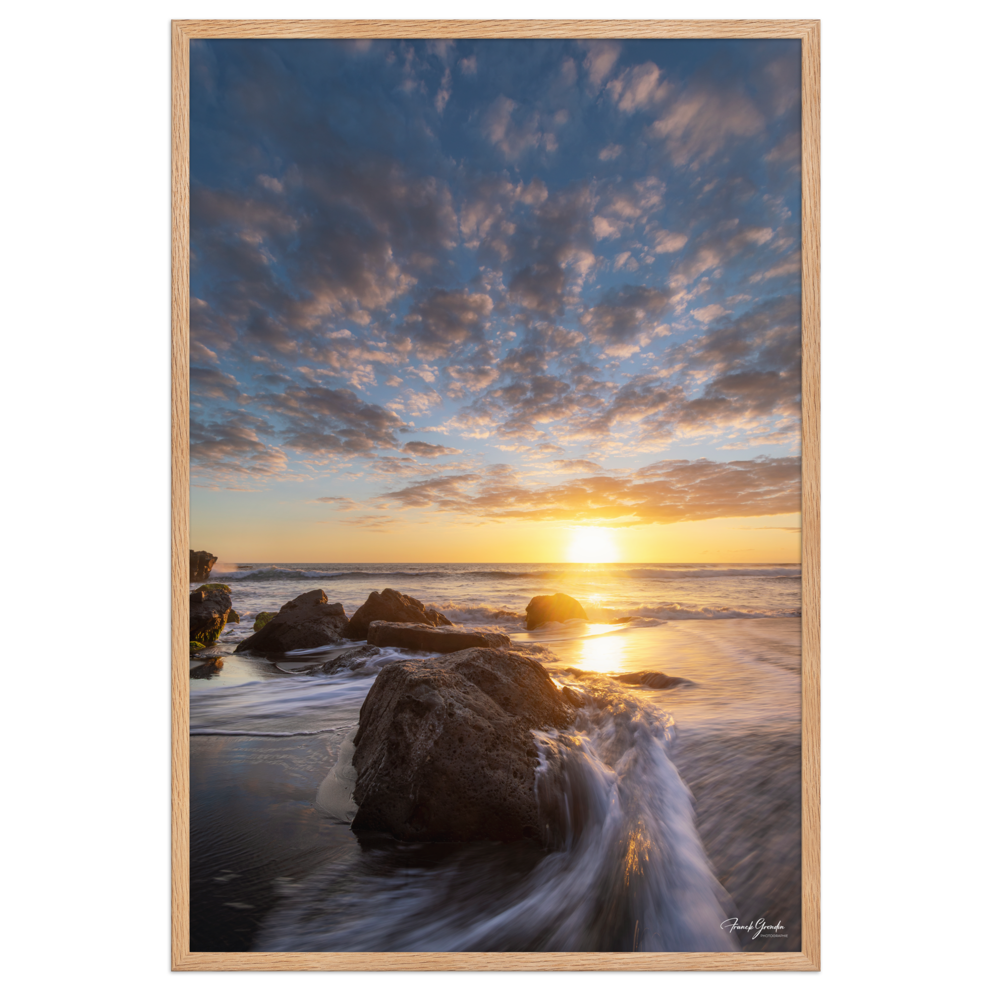 Affiche de La Réunion Coucher de Soleil à la Pointe du Diable 61 × 91 cm / Oak - photographie Franck Grondin