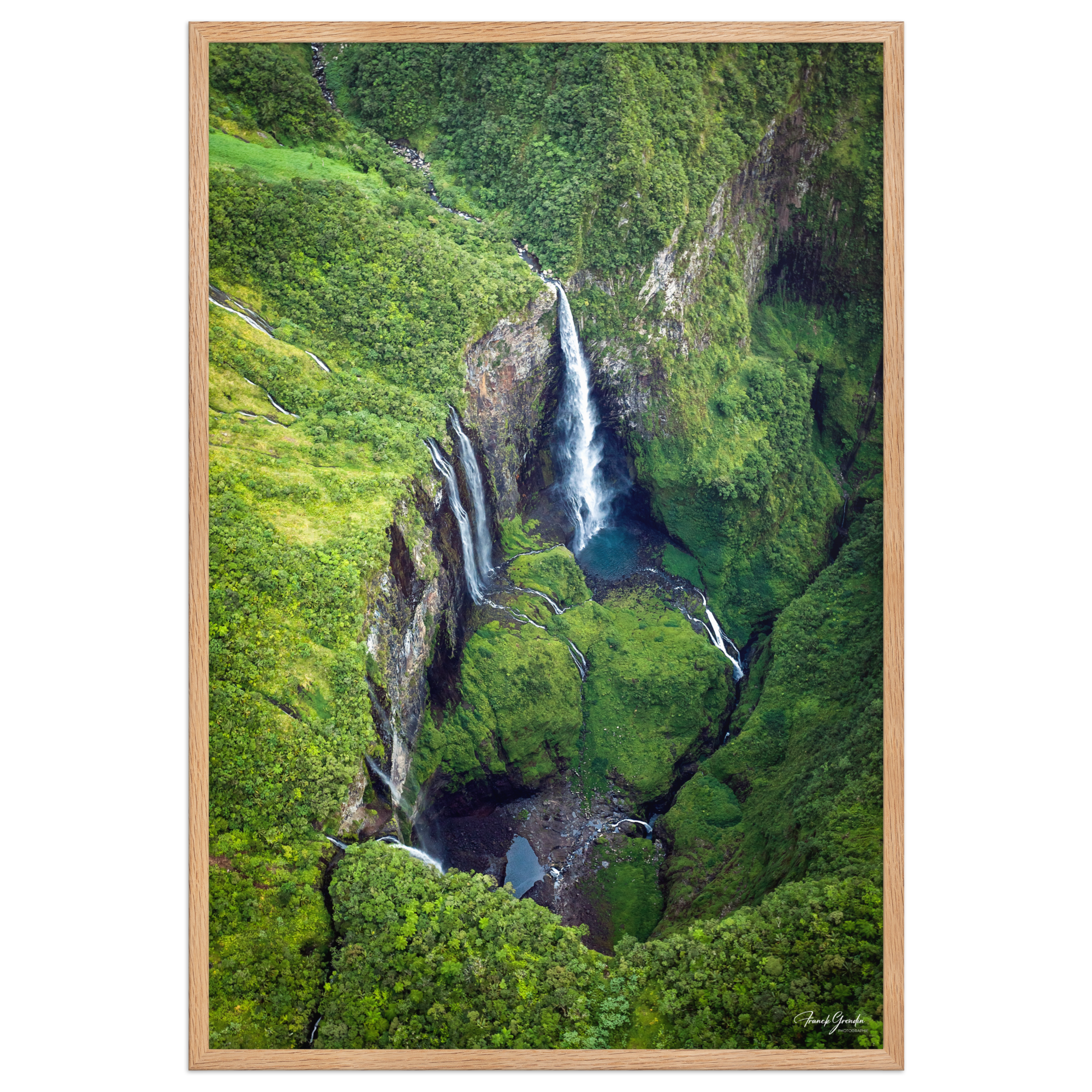 Affiche de La Réunion Le Trou de Fer vu du Ciel 61 × 91 cm / Oak - photographie Franck Grondin
