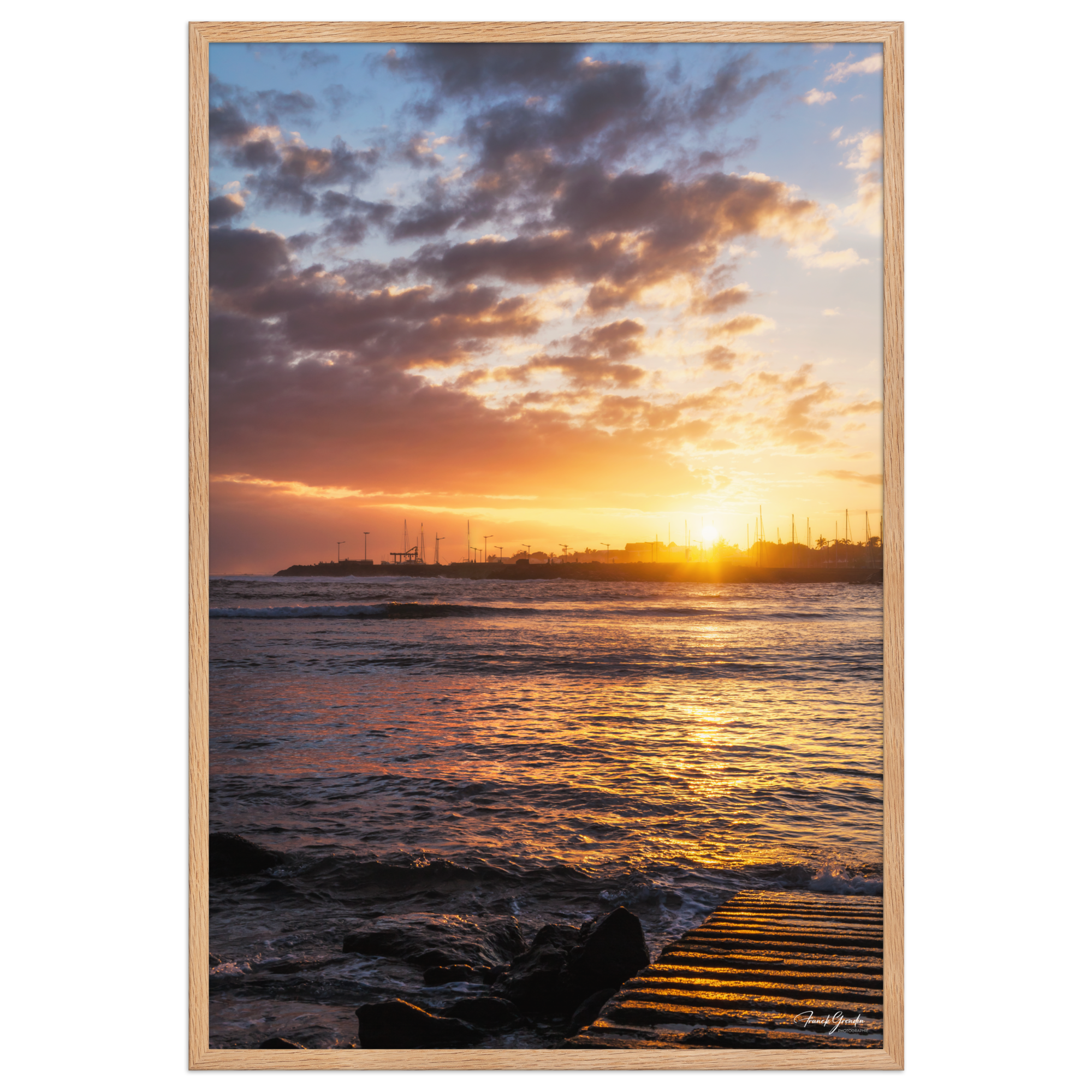 Affiche de La Réunion Saint-Pierre depuis Terre-Sainte 61 × 91 cm / Oak - photographie Franck Grondin