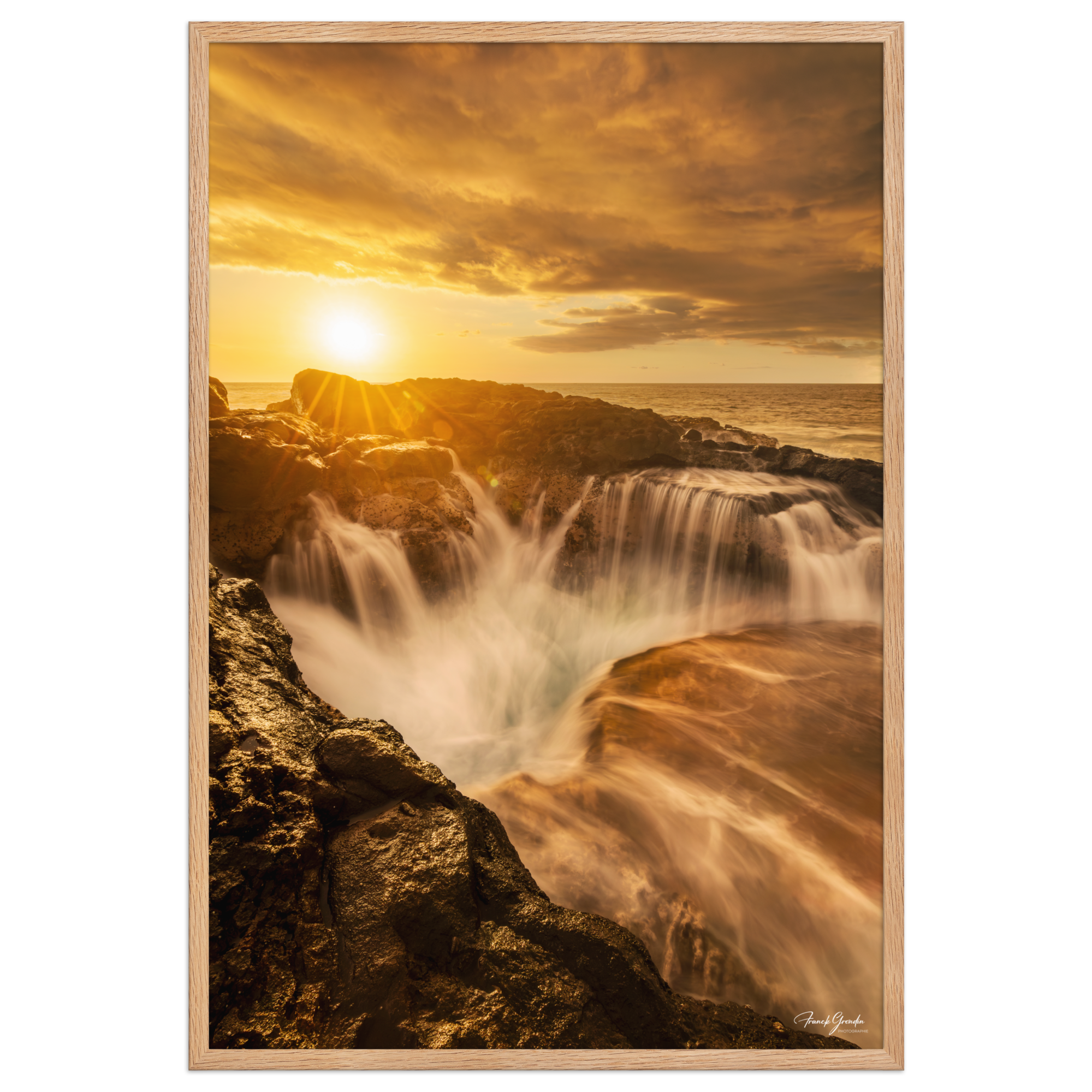 Affiche de La Réunion Le Souffleur de la Pointe des Châteaux 61 × 91 cm / Oak - photographie Franck Grondin