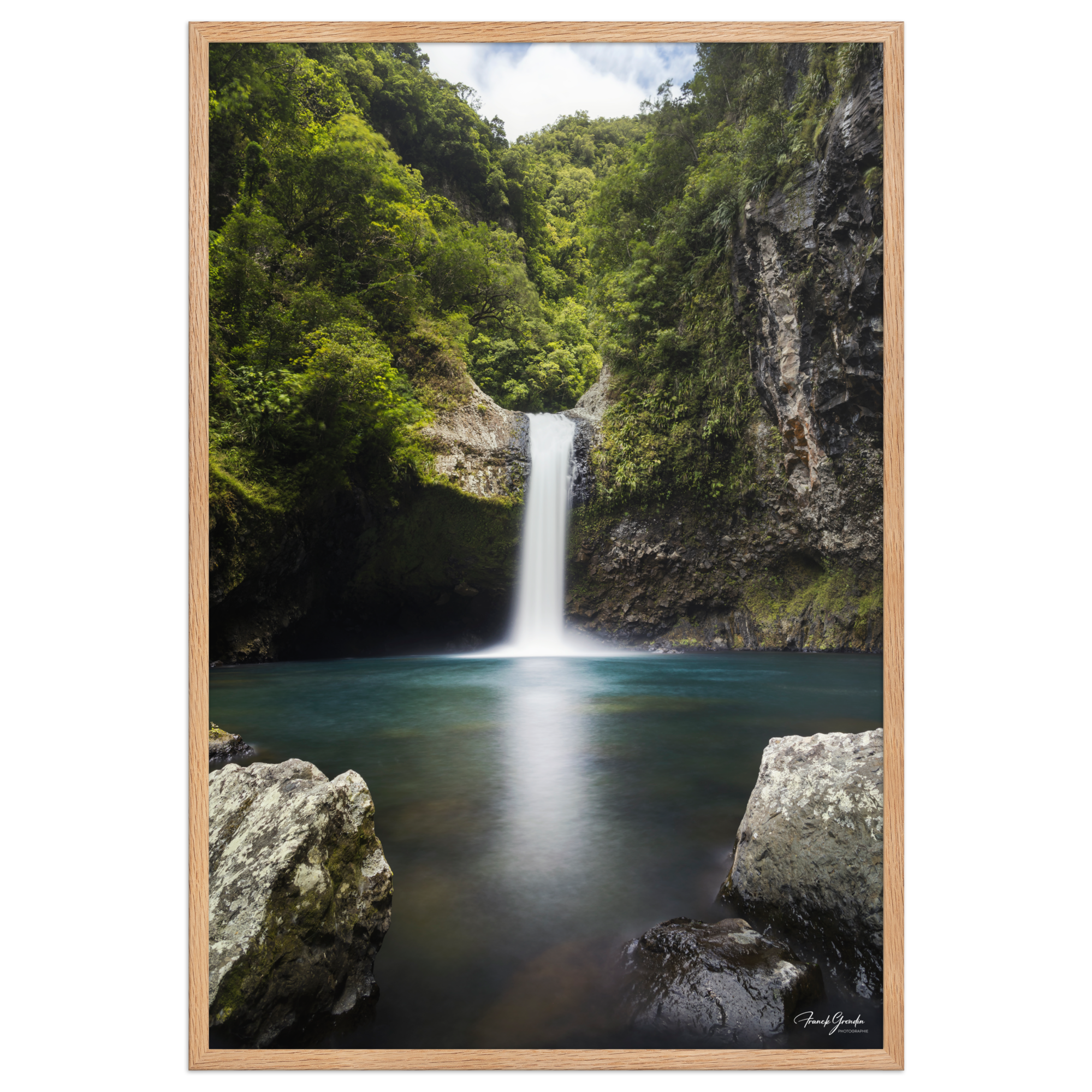 Affiche de La Réunion Cascade de Takamaka 61 × 91 cm / Oak - photographie Franck Grondin