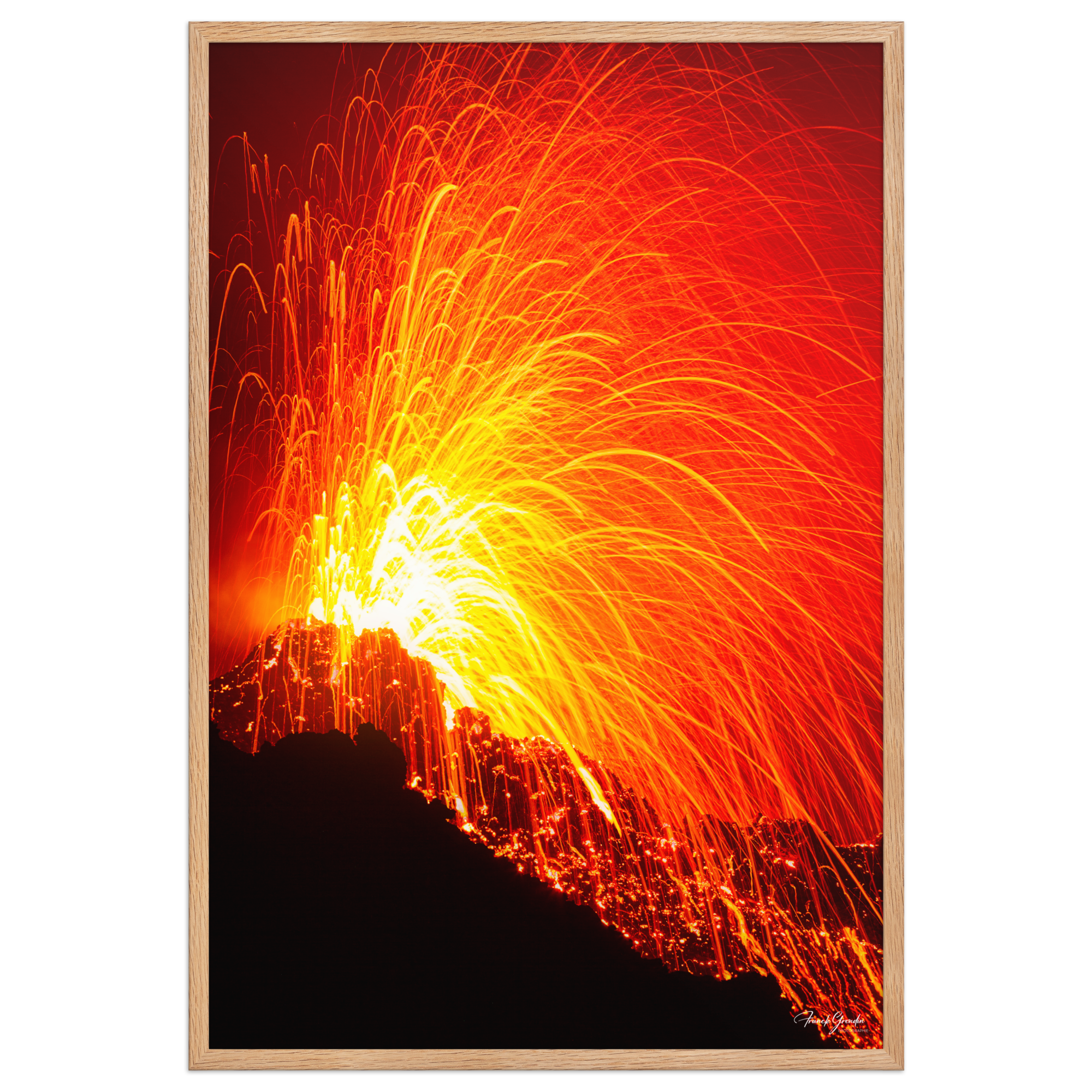Affiche de La Réunion Éruption de Février 2015 61 × 91 cm / Oak - photographie Franck Grondin