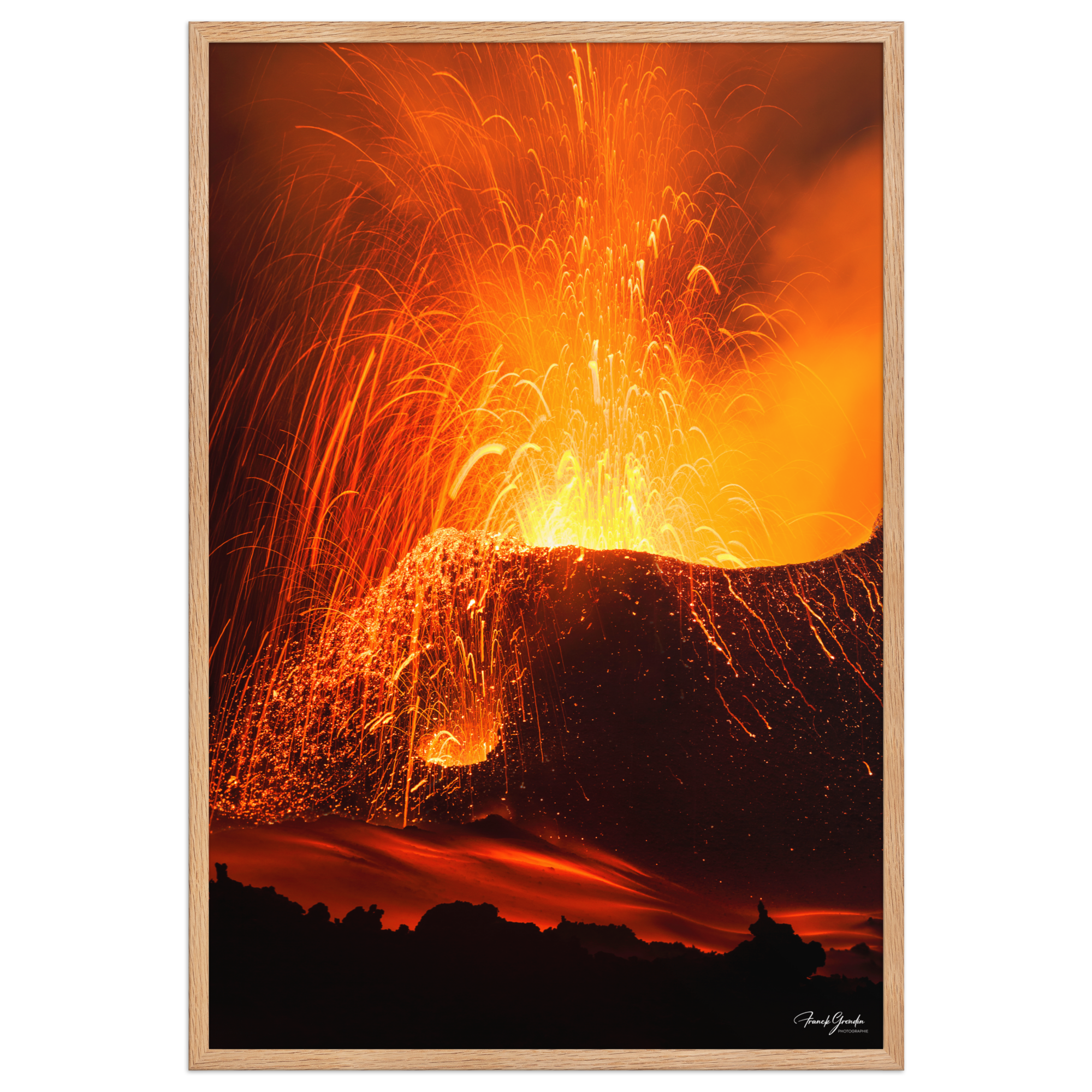 Affiche de La Réunion Éruption de Mai 2015 61 × 91 cm / Oak - photographie Franck Grondin