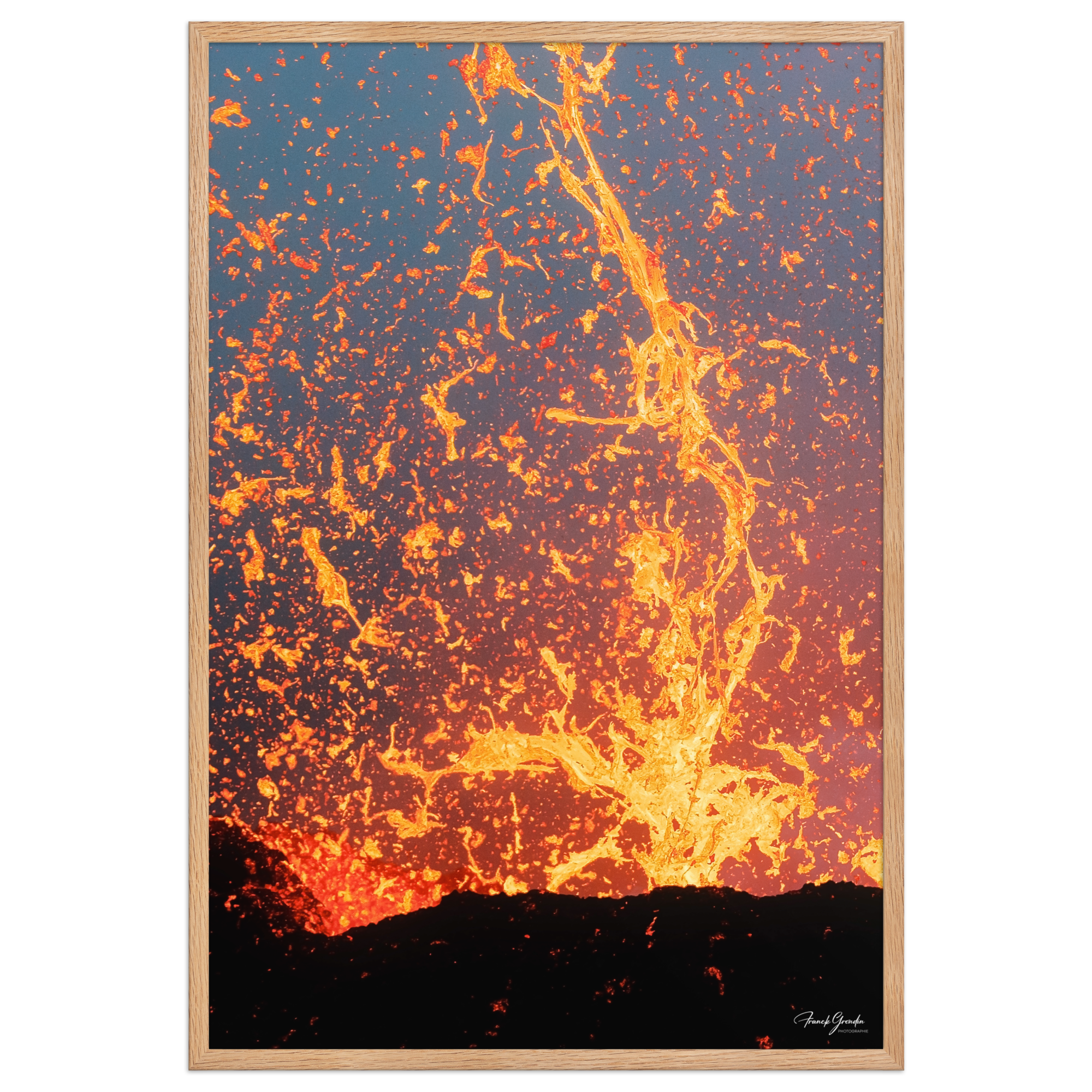 Affiche de La Réunion Fontaine de Lave, Août 2015 61 × 91 cm / Oak - photographie Franck Grondin