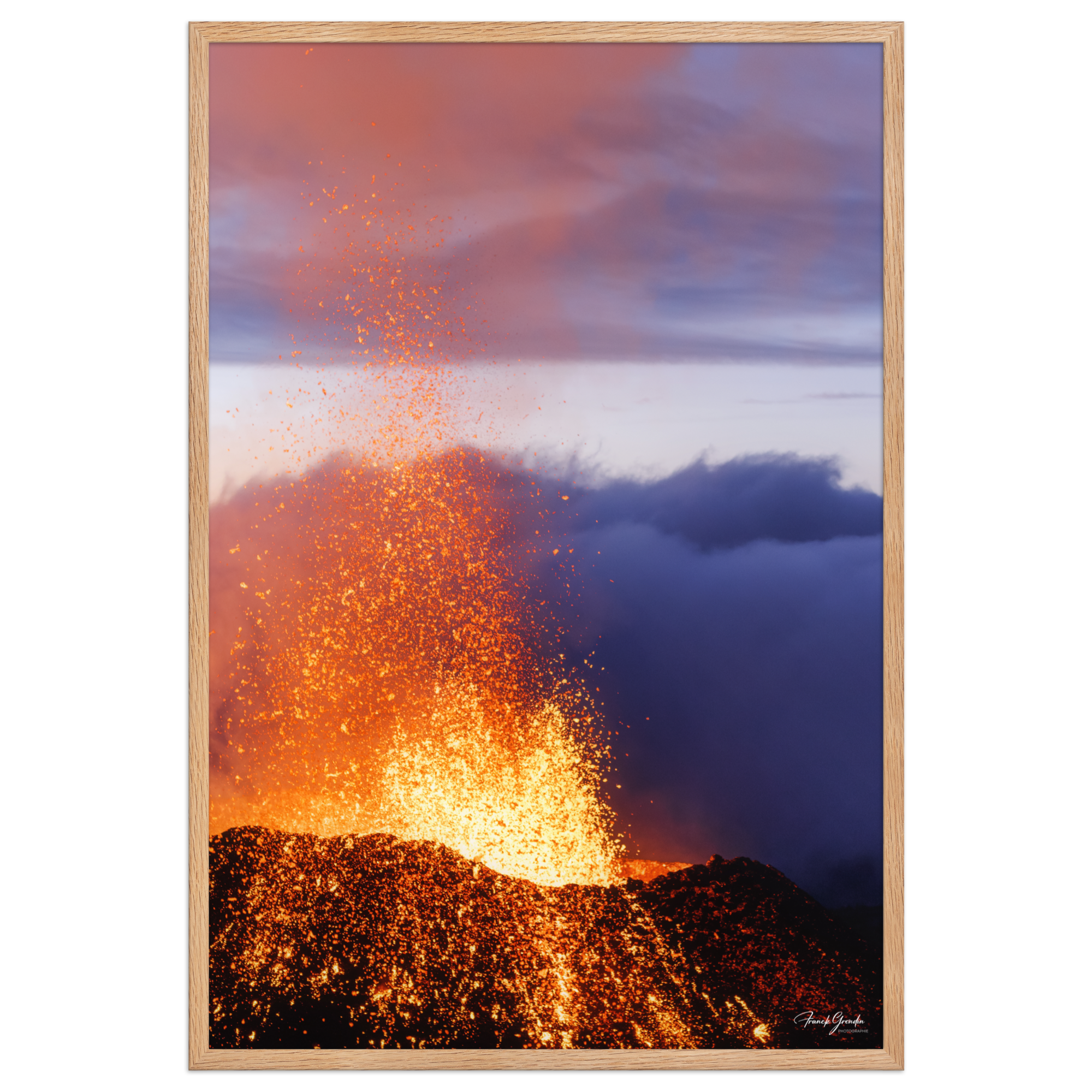 Affiche de La Réunion Rivière de Lave, Août 2015 61 × 91 cm / Oak - photographie Franck Grondin