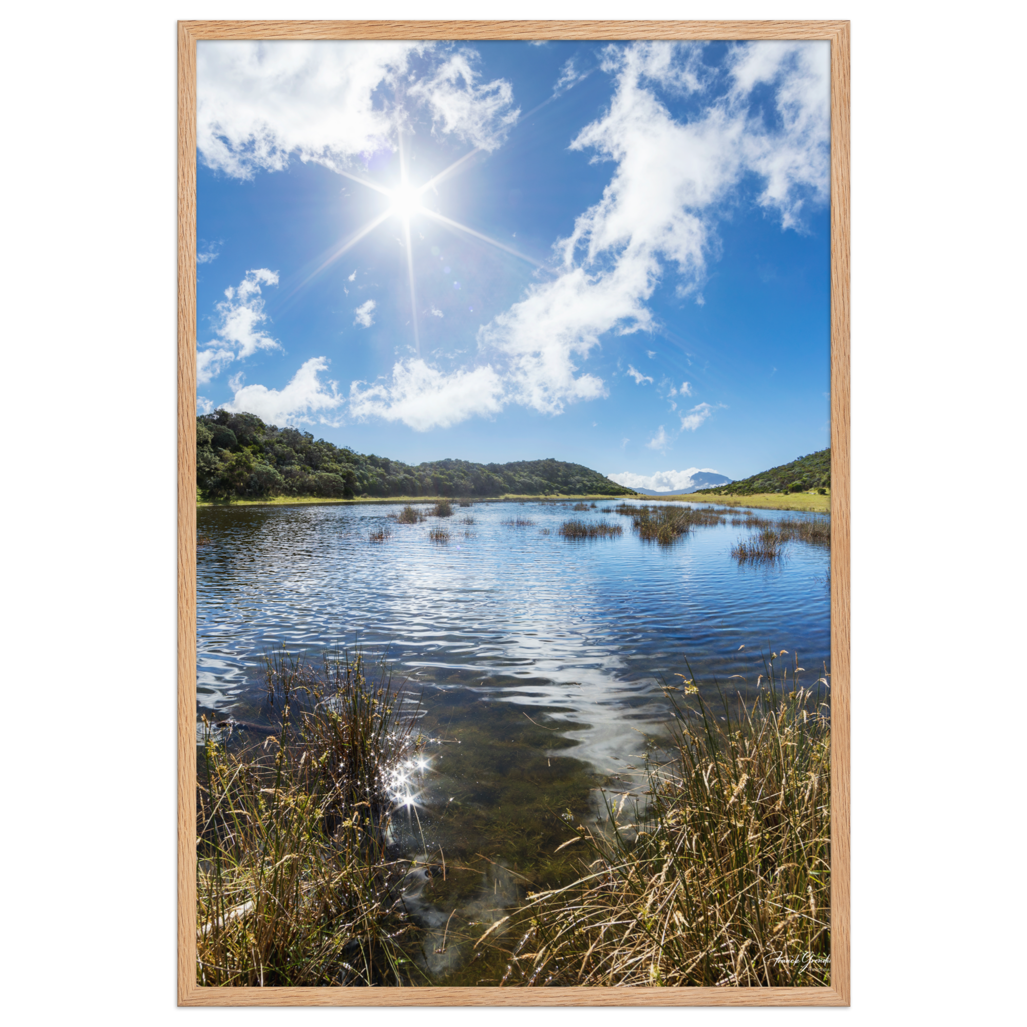 Affiche de La Réunion Le Lac Argamasse 61 × 91 cm / Oak - photographie Franck Grondin