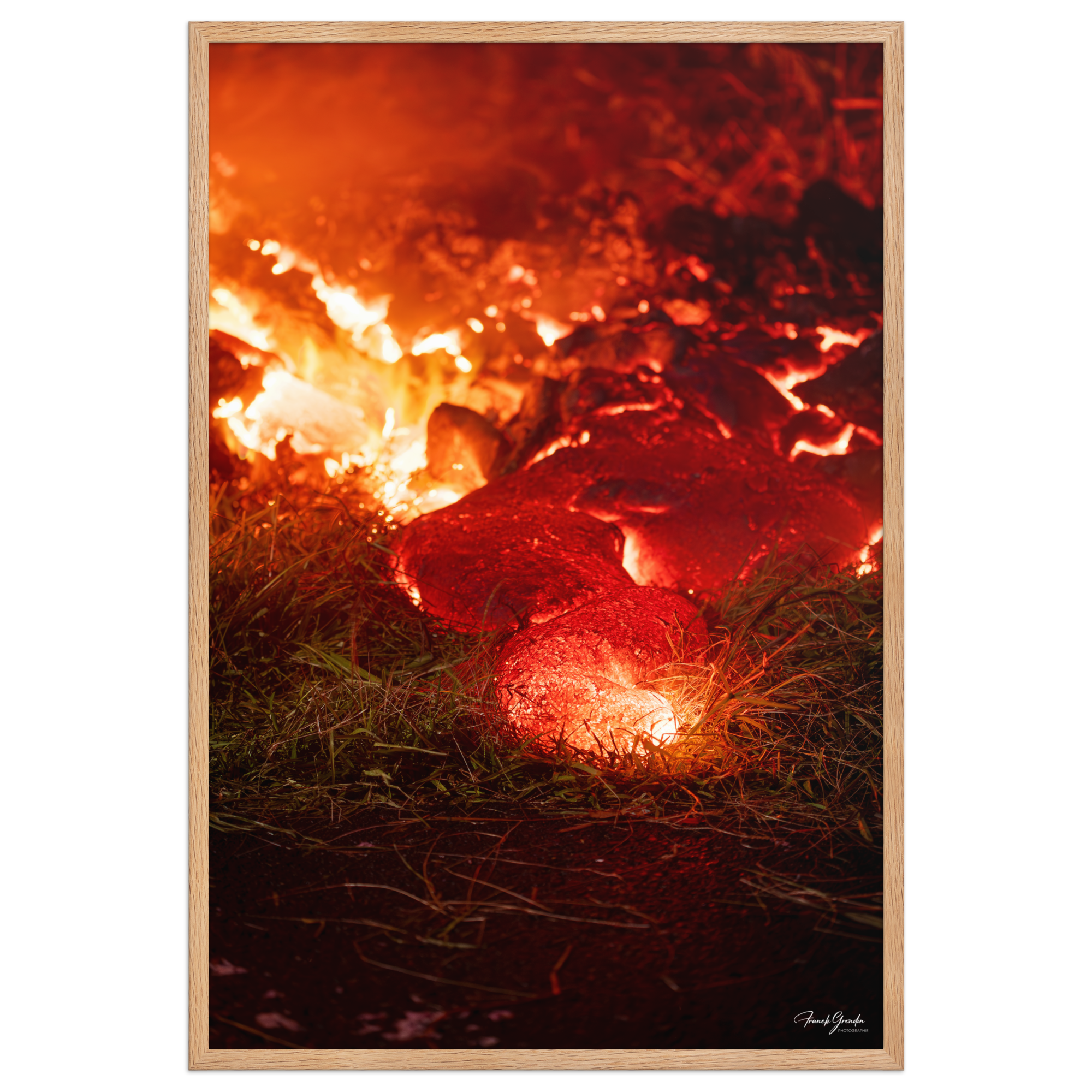 Affiche de La Réunion Éruption de Février 2026 61 × 91 cm / Oak - photographie Franck Grondin