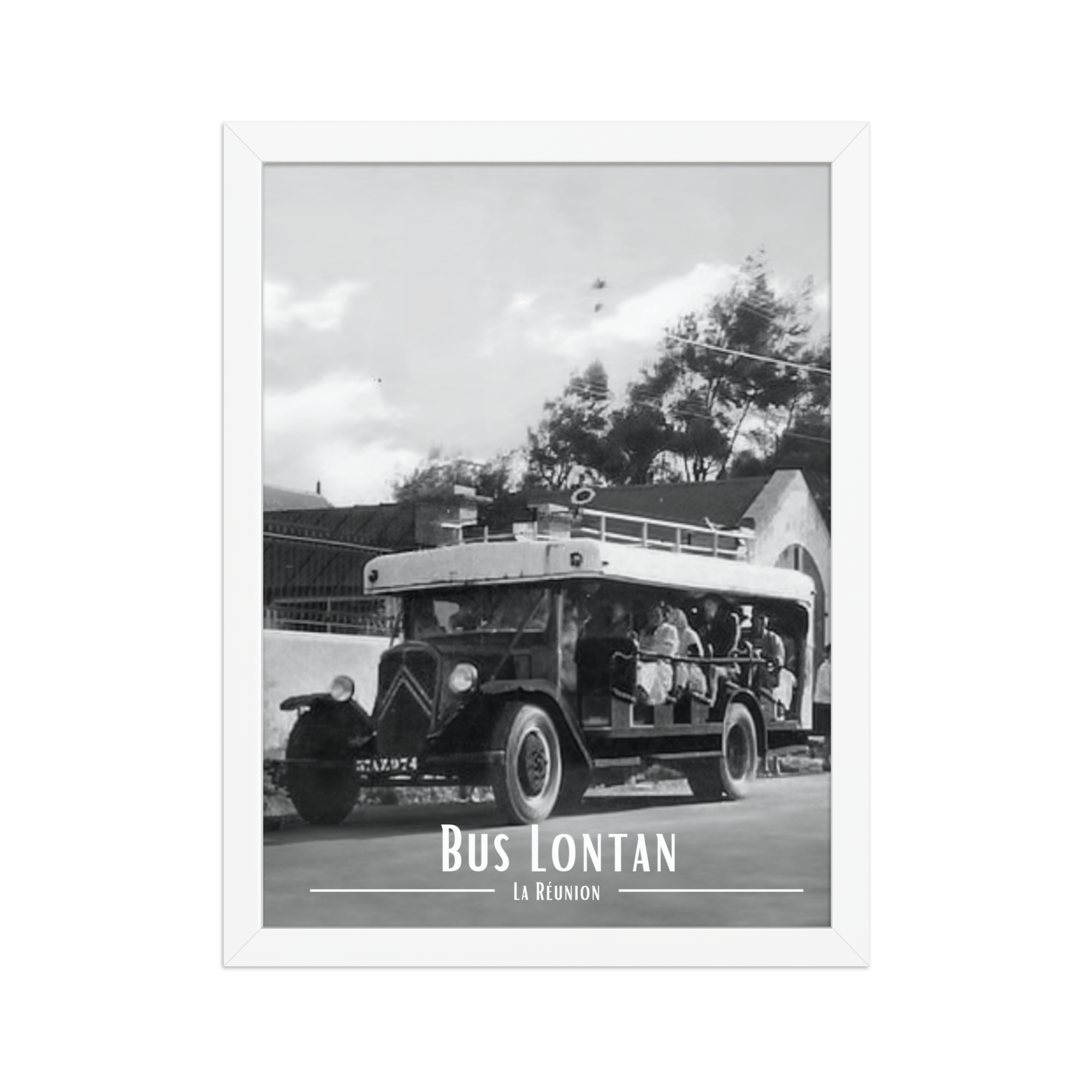 Affiche de la Réunion Car Courant d’Air Noir & Blanc 30 × 40 cm / Blanc - Univile