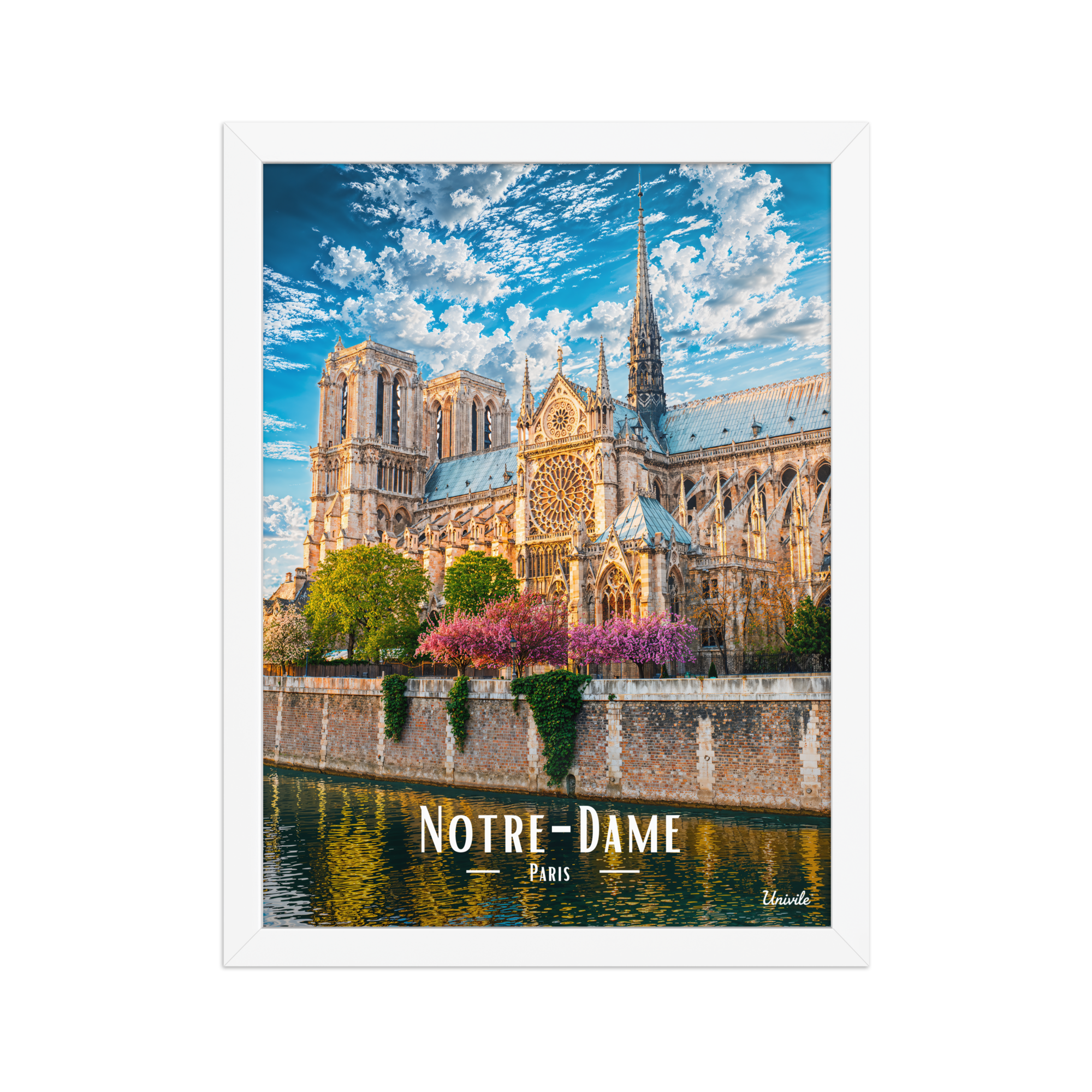 Affiche de Paris Notre-Dame 30 × 40 cm / Blanc - Univile