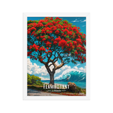 Affiche de La Réunion Flamboyant du Lagon 30 × 40 cm / Blanc - Univile La Réunion
