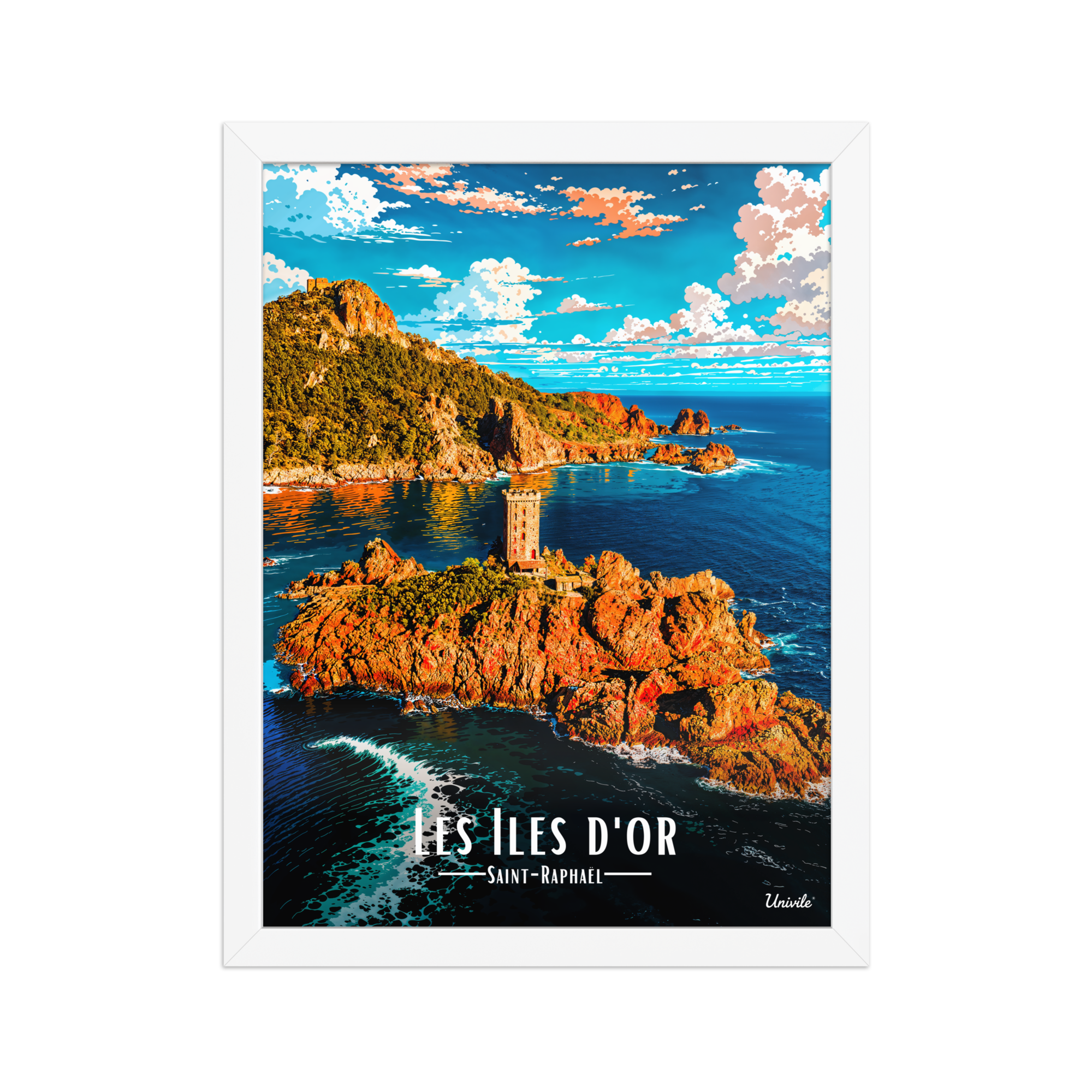 Affiche de Saint-Raphaël Les Îles d’Or 30 × 40 cm / Blanc - Univile