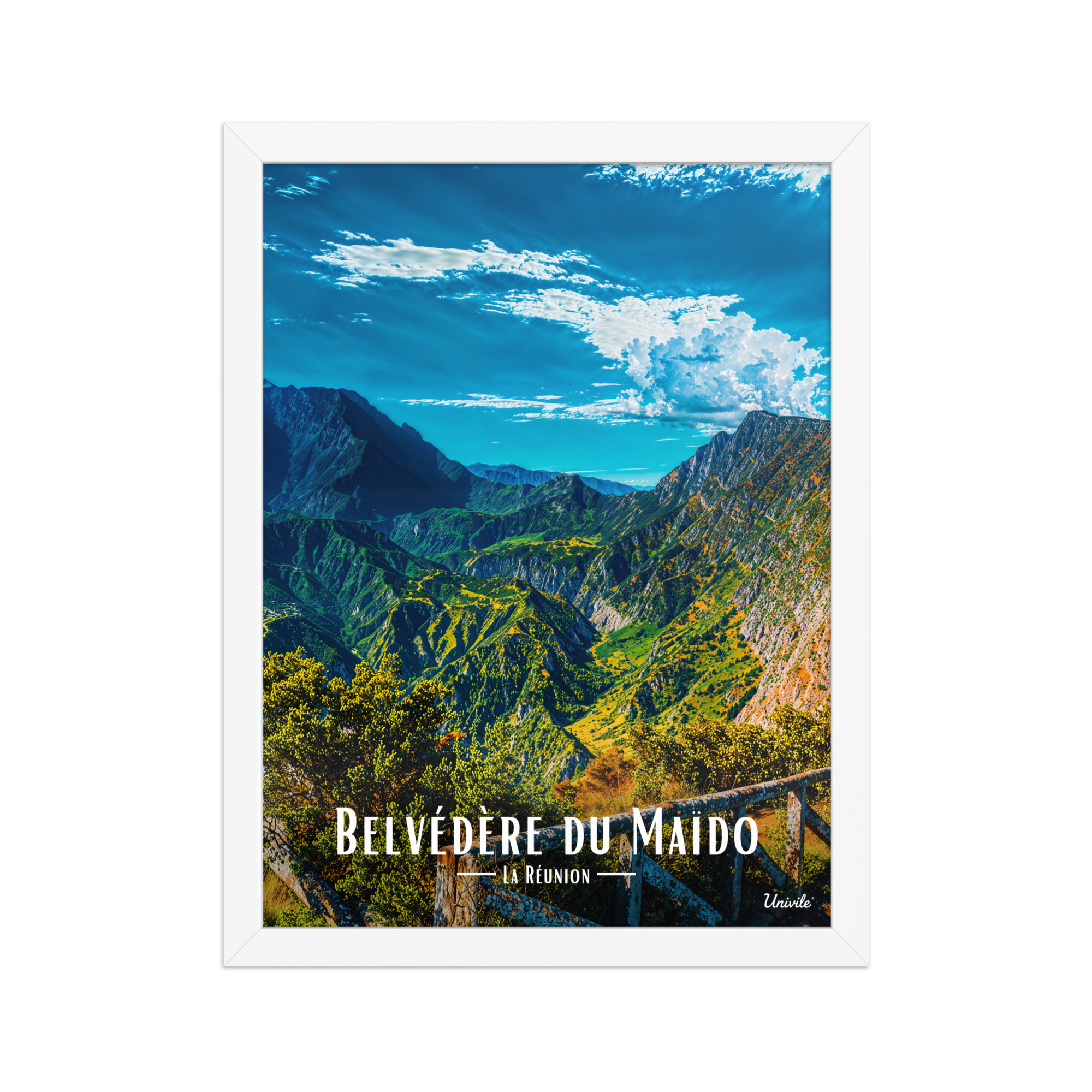 Affiche de la Réunion Belvédère du Maïdo 30 × 40 cm / Blanc - Univile