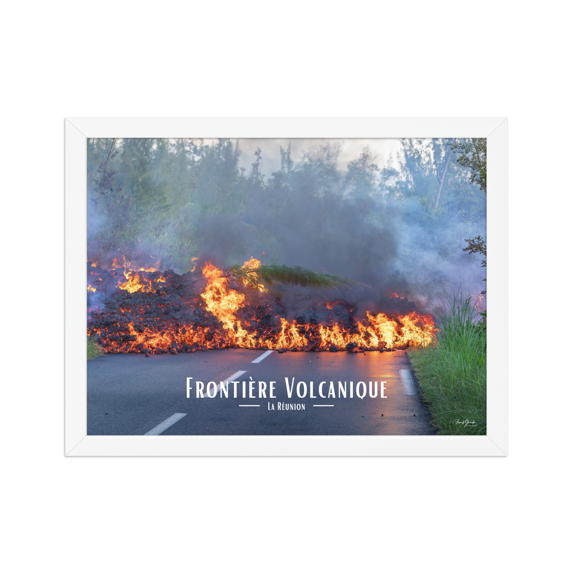 Affiche de La Réunion Frontière Volcanique 30 × 40 cm / Blanc - Univile La Réunion