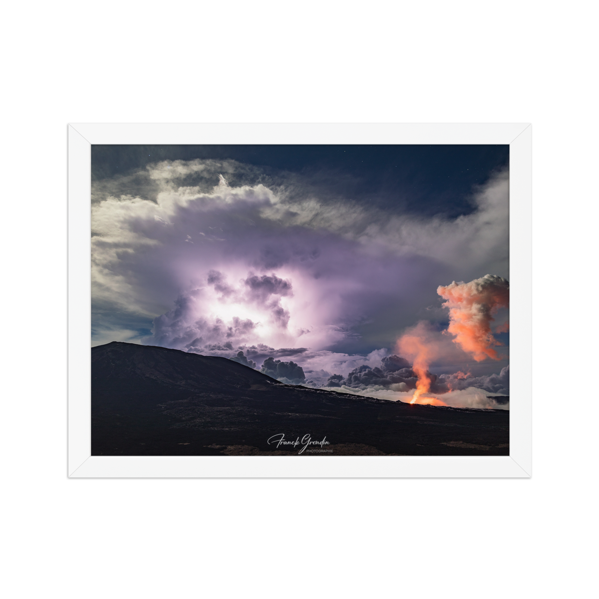 Affiche de La Réunion Tonnerre et Feu 30 × 40 cm / Blanc - Univile La Réunion