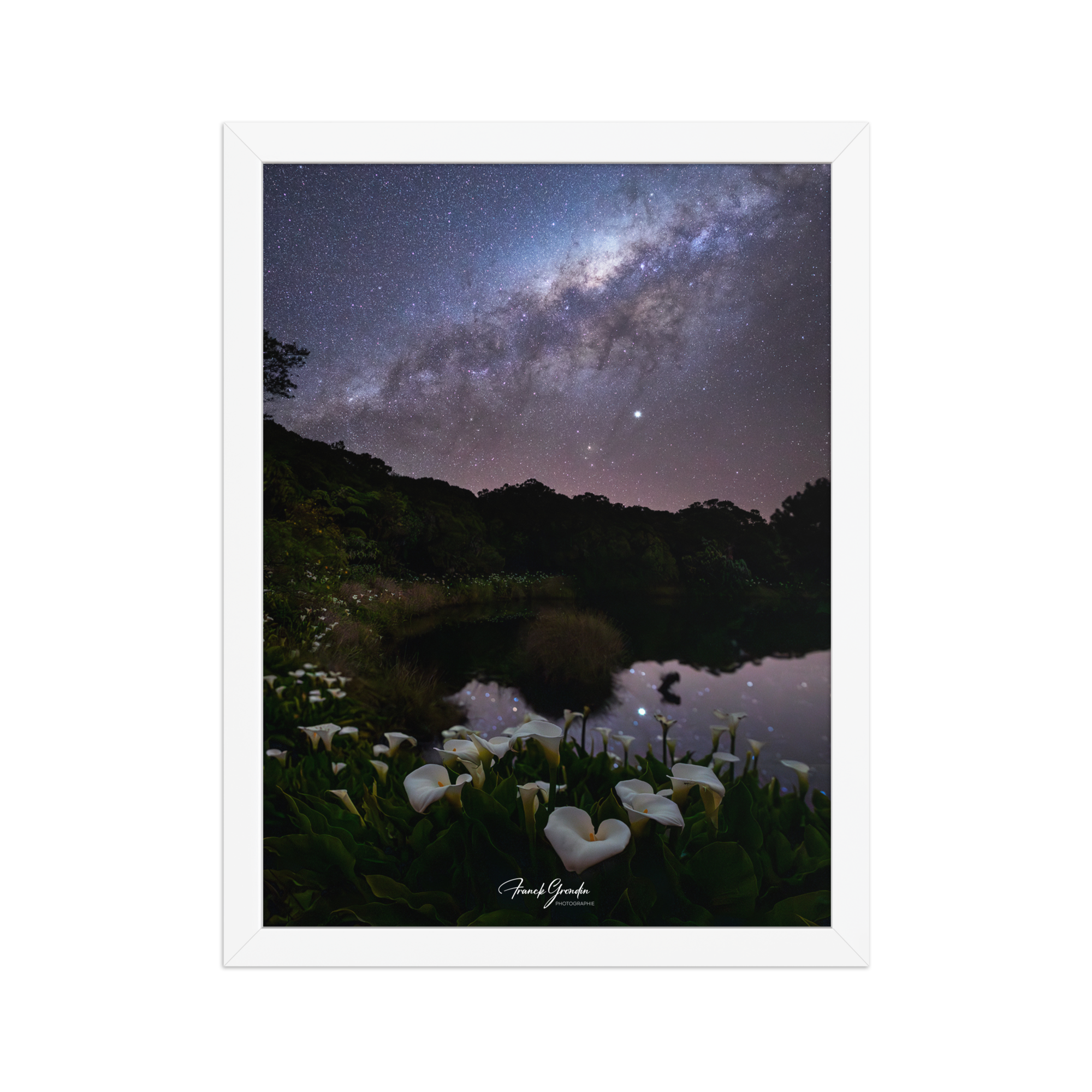 Affiche de La Réunion VOIE LACTEE PITON DE L'EAU 30 × 40 cm / Blanc - Univile La Réunion