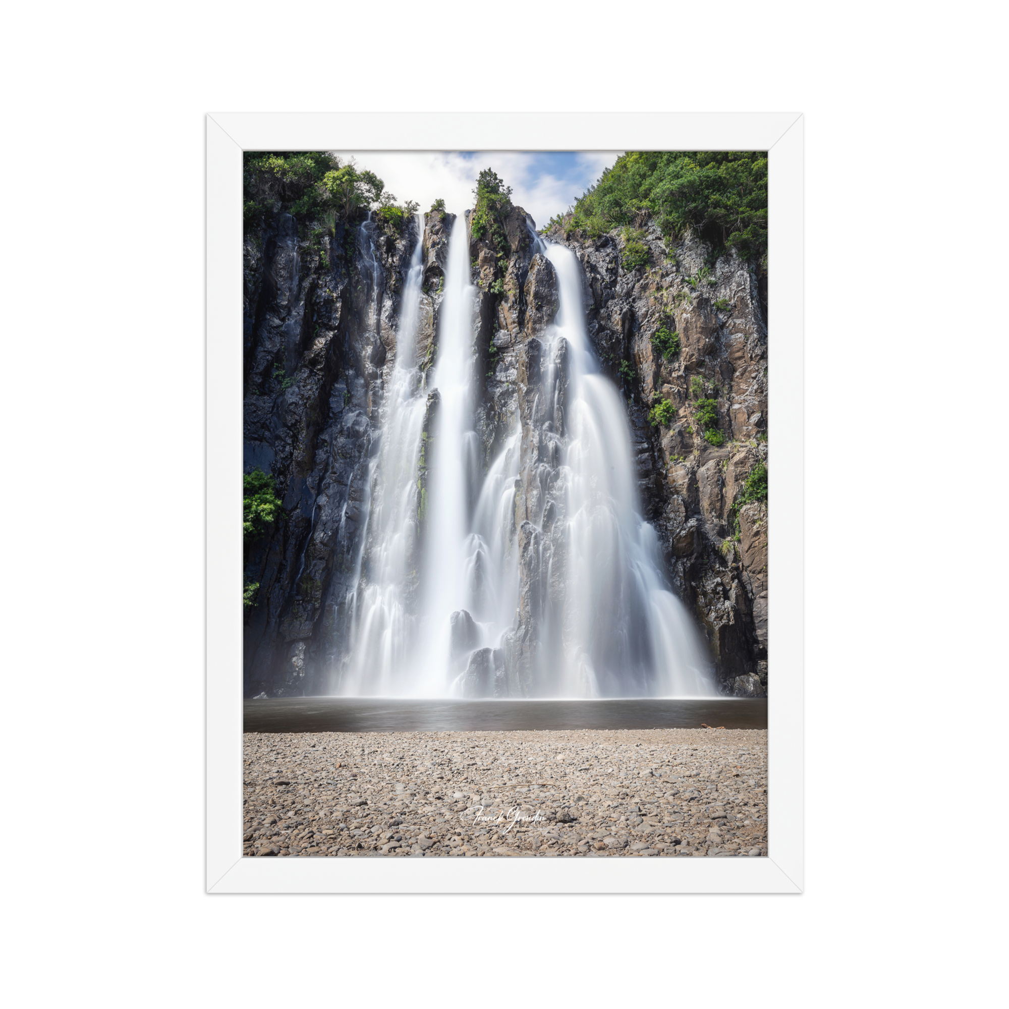 Affiche de La Réunion Cascade Niagara 30 × 40 cm / Blanc - Univile La Réunion