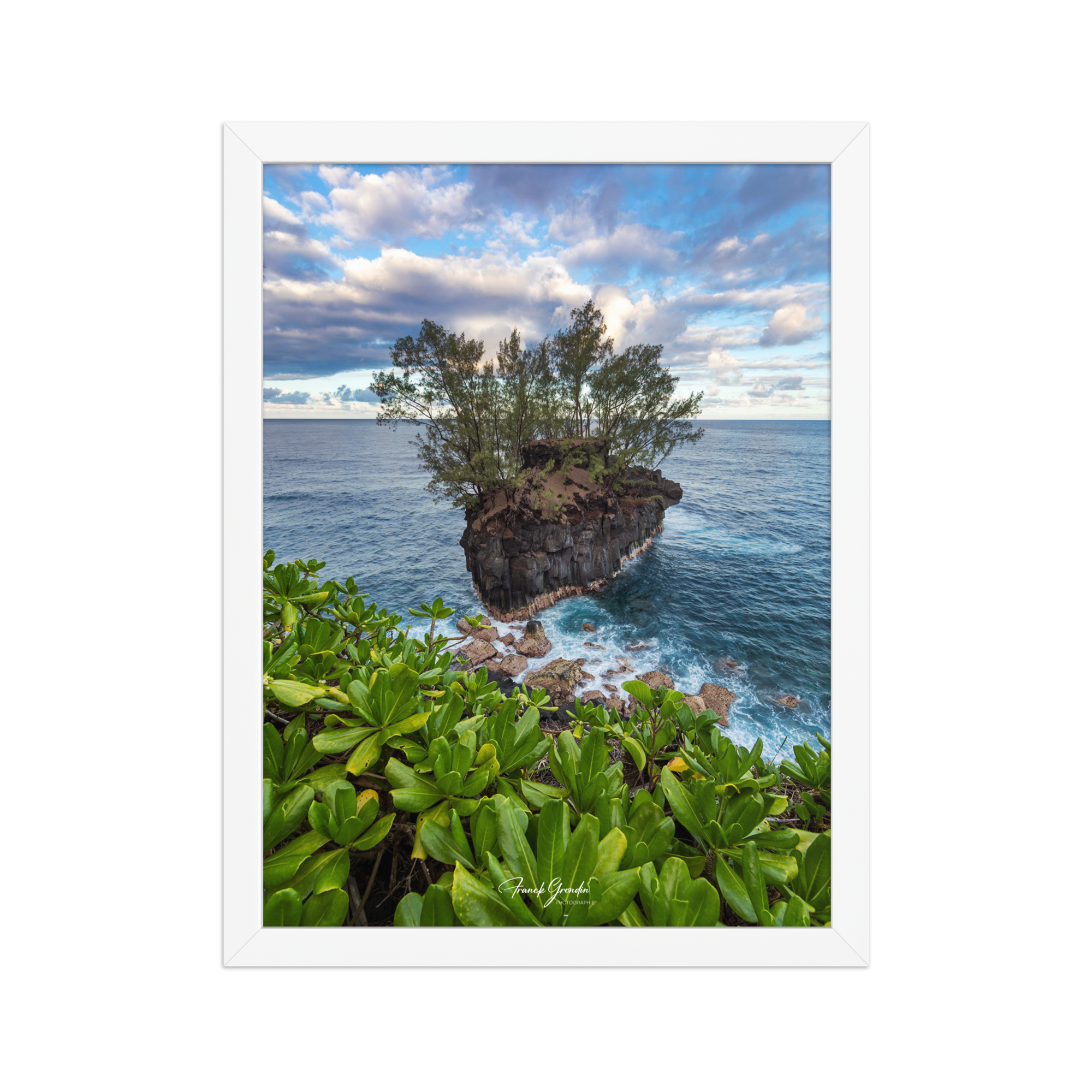 Affiche de La Réunion Roche Pas de Cabris 30 × 40 cm / Blanc - Univile La Réunion