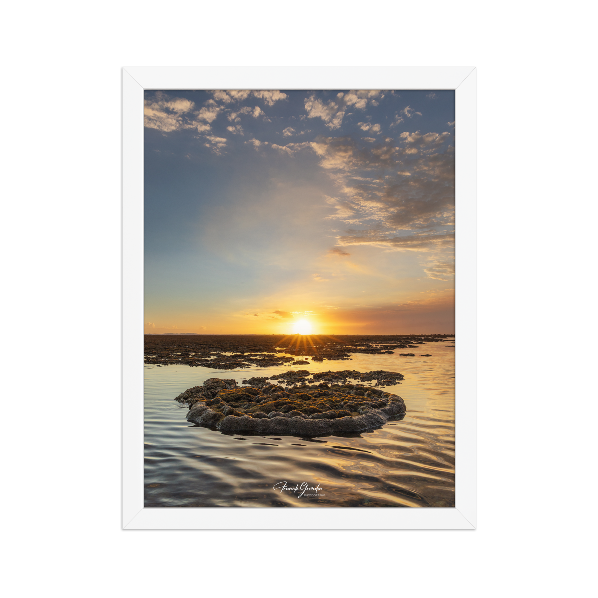 Affiche de La Réunion Marée Basse 30 × 40 cm / Blanc - Univile La Réunion