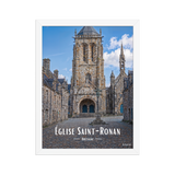 Affiche de Bretagne Église Saint-Ronan 30×40 cm / Blanc - Univile Bretagne
