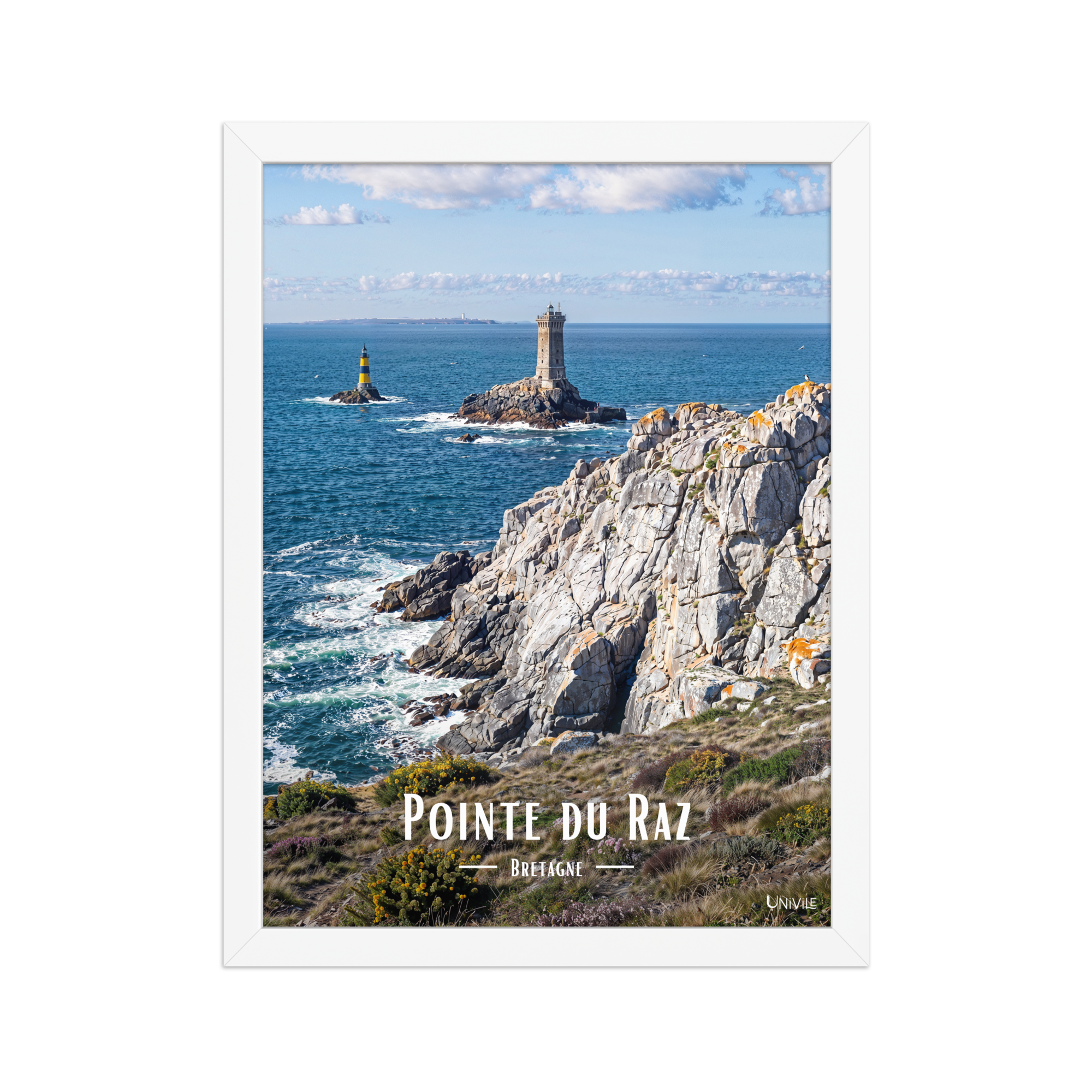 Affiche de Bretagne Pointe du Raz 30 × 40 cm / Blanc - Univile Bretagne