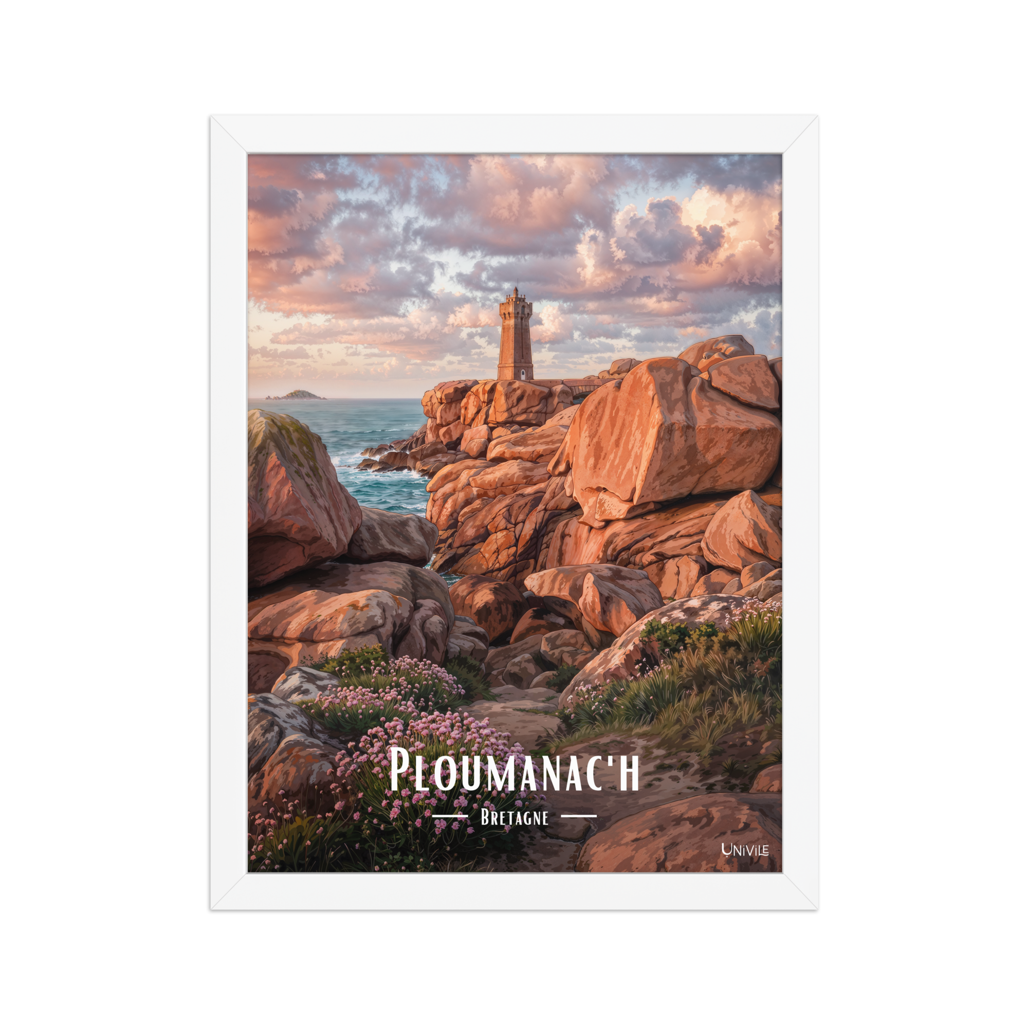 Affiche de Bretagne Ploumanac'h 30 × 40 cm / Blanc - Univile Bretagne