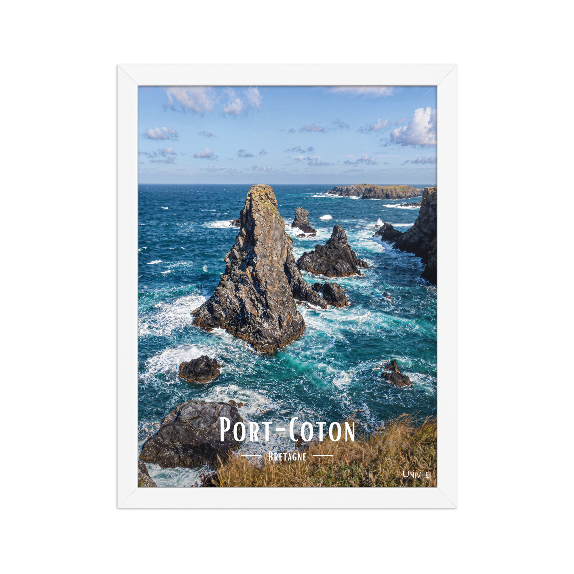 Affiche de Bretagne Port-Coton 30 × 40 cm / Blanc - Univile Bretagne