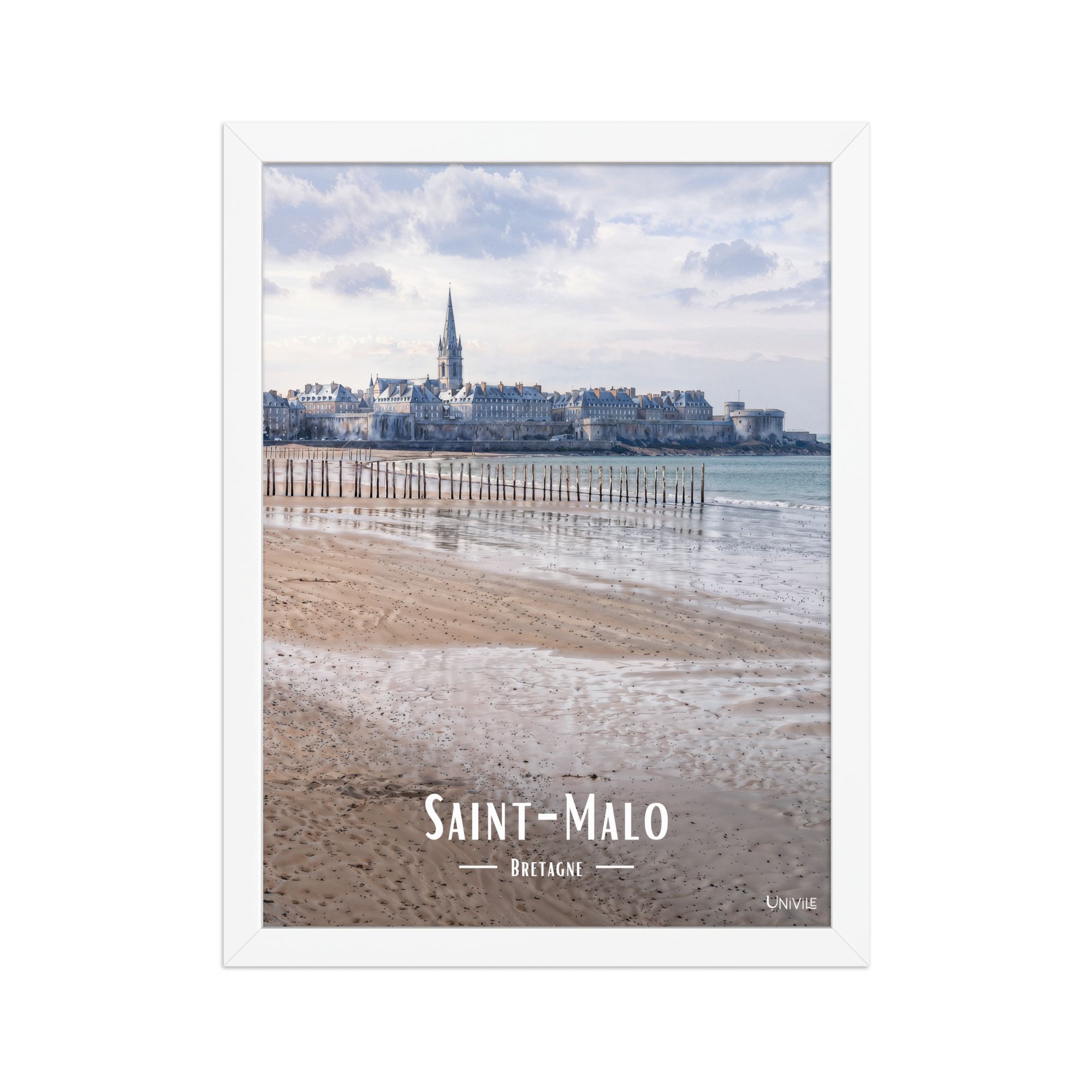 Affiche de Bretagne Saint-Malo 30 × 40 cm / Blanc - Univile Bretagne