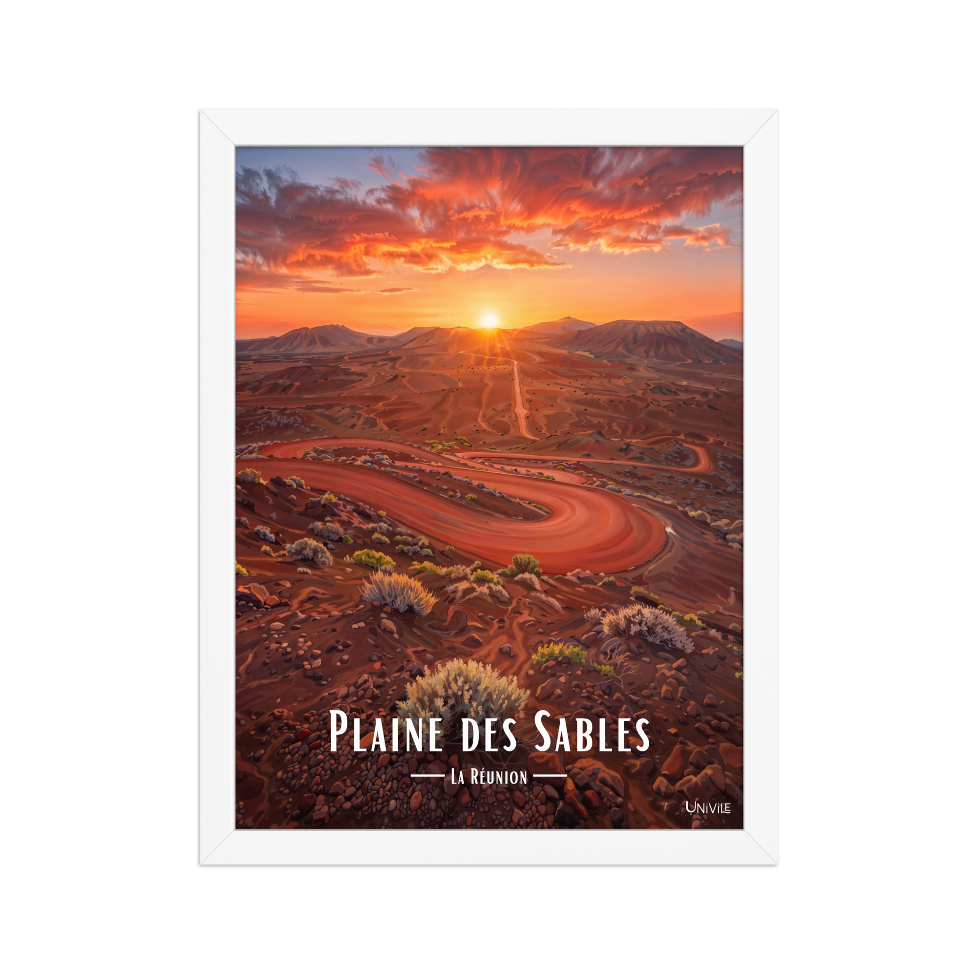 Affiche de La Réunion Plaine des Sables 30 × 40 cm / Blanc - Univile La Réunion