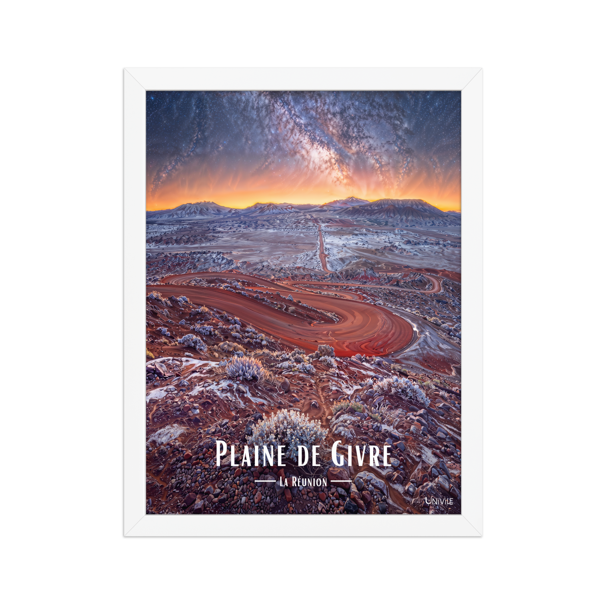 Affiche de La Réunion Plaine de Givre 30 × 40 cm / Blanc - Univile La Réunion