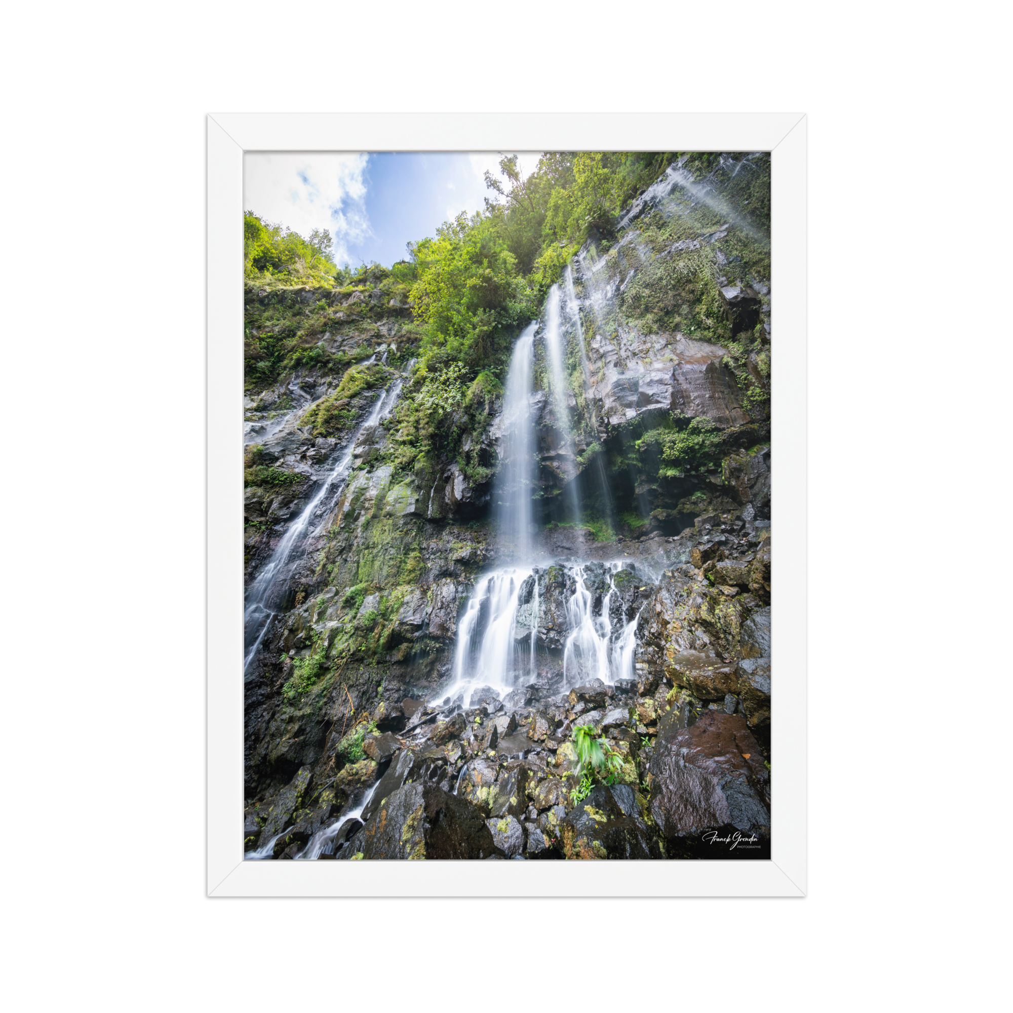 Affiche de La Réunion Grand Galet 30 × 40 cm / Blanc - photographie Franck Grondin