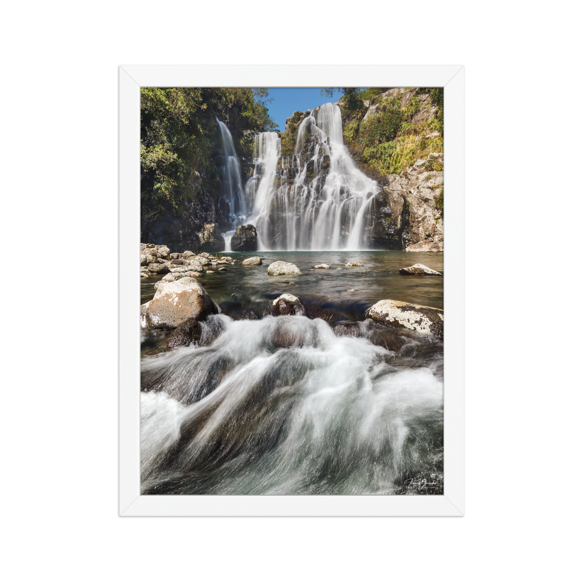 Affiche de La Réunion Cascade du Bassin Carrosse 30 × 40 cm / Blanc - photographie Franck Grondin