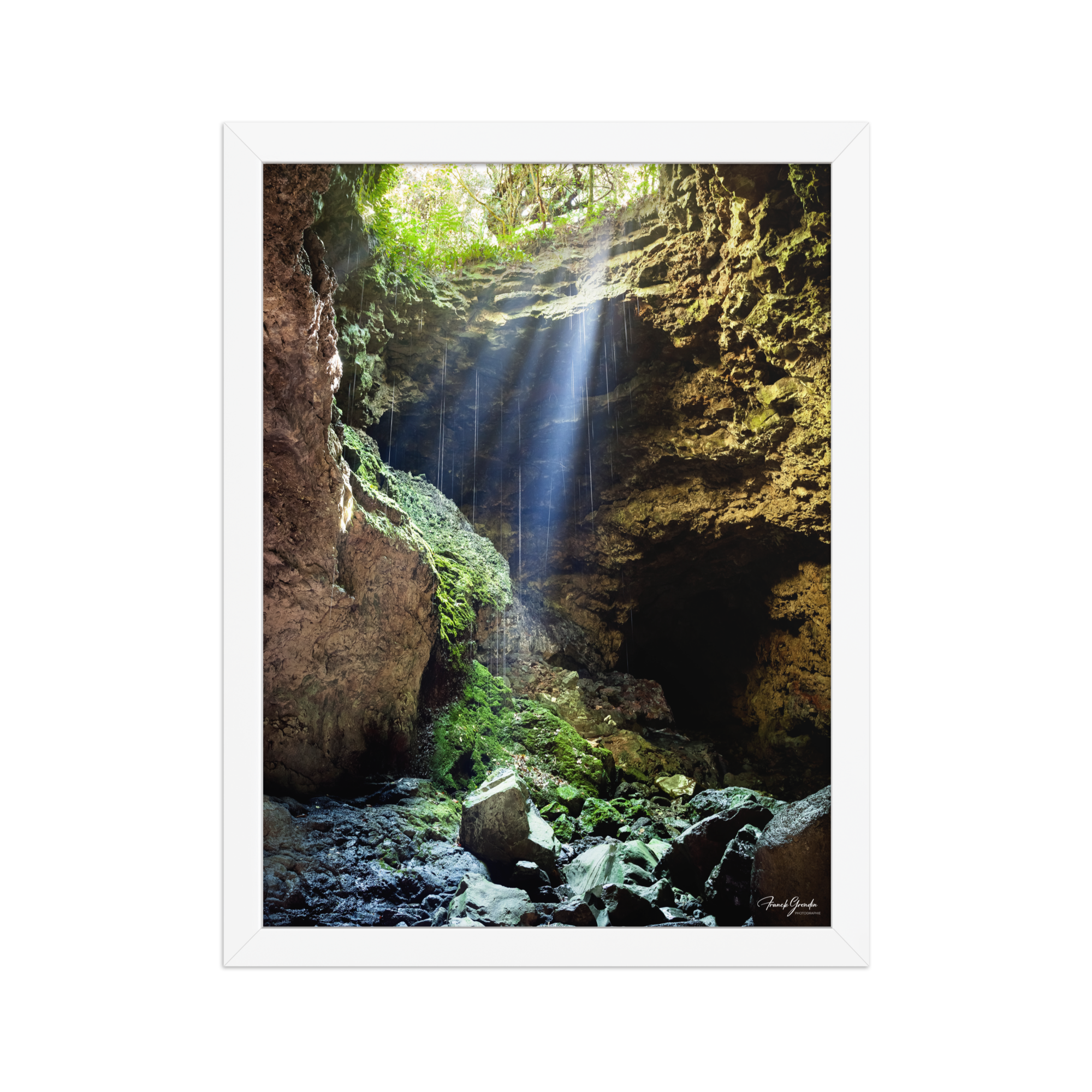 Affiche de La Réunion Caverne du Mapou 30 × 40 cm / Blanc - photographie Franck Grondin