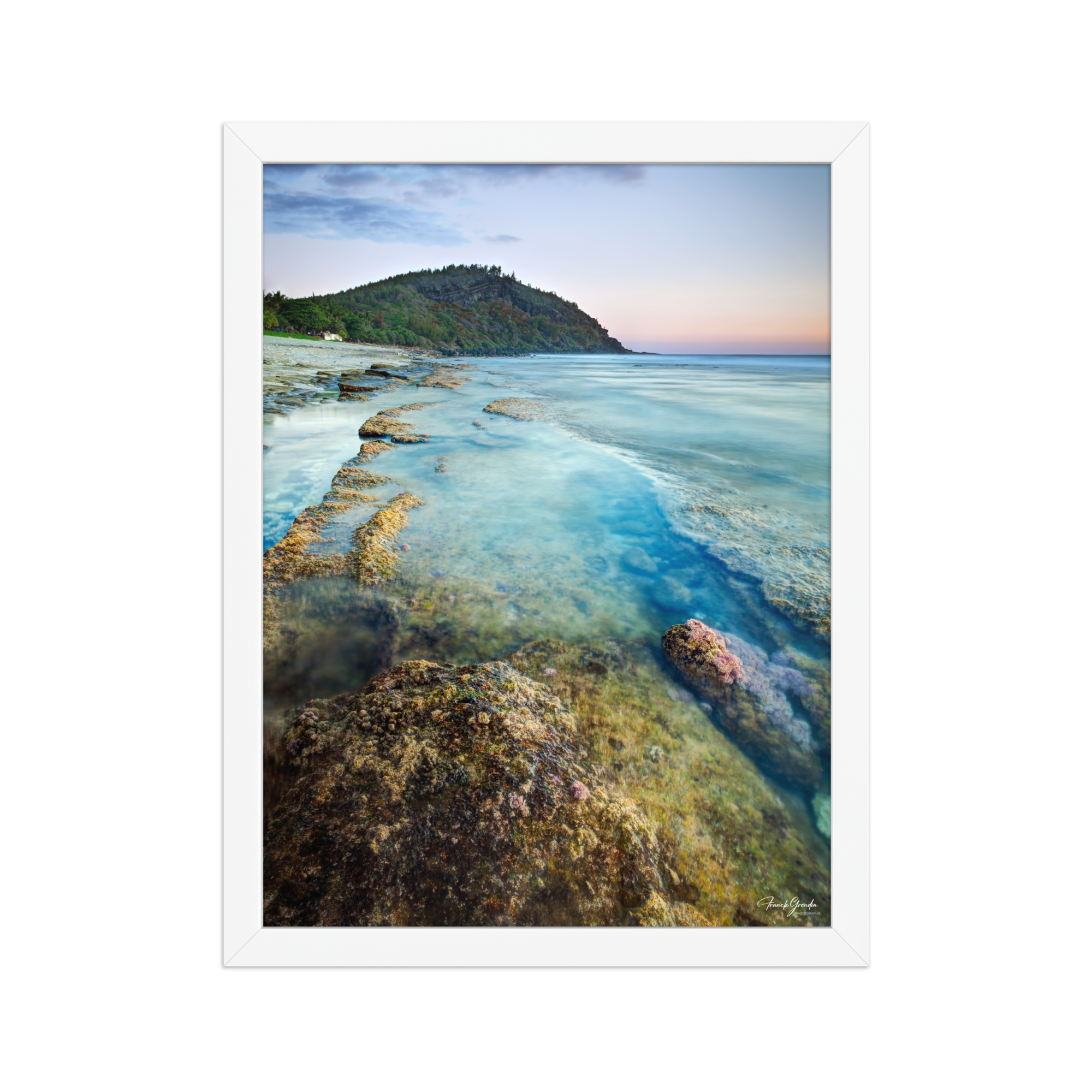 Affiche de La Réunion Crépuscule sur le Piton de Grande Anse 30 × 40 cm / Blanc - photographie Franck Grondin