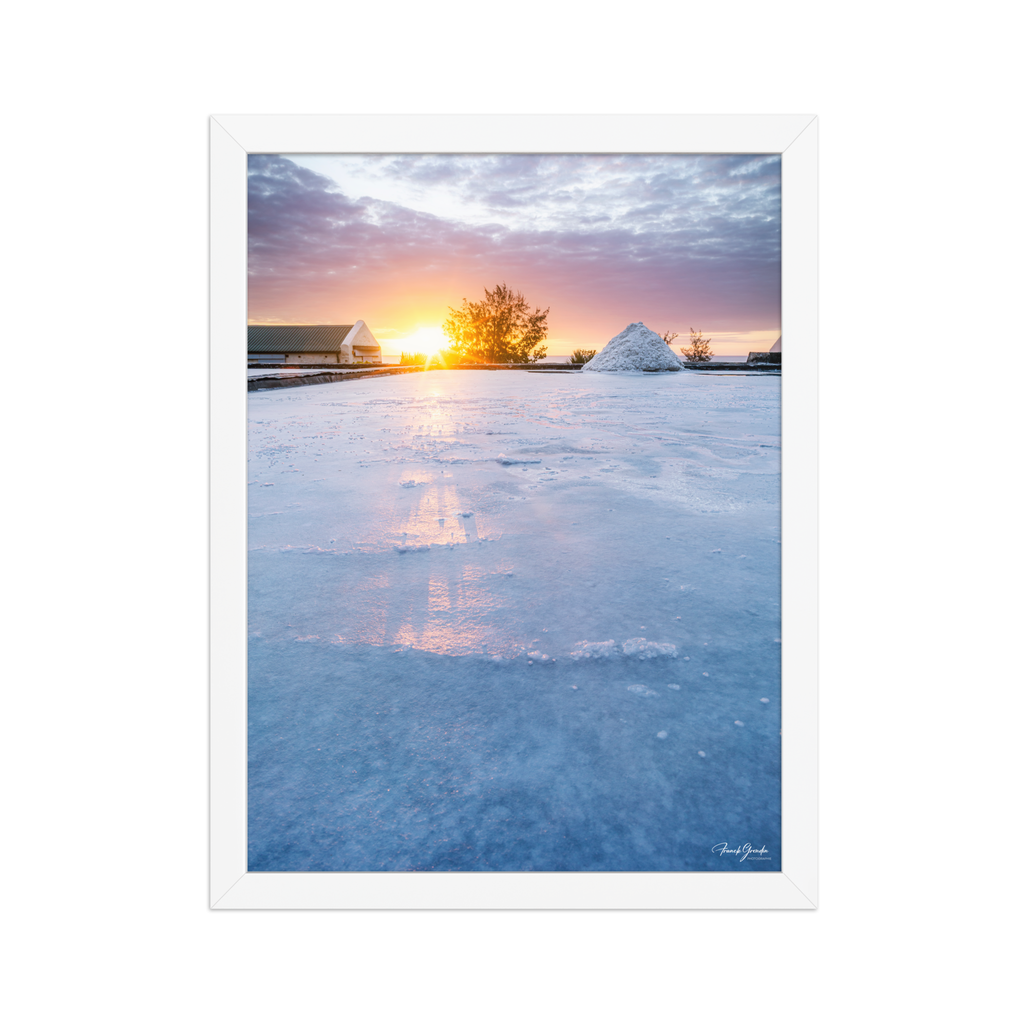 Affiche de La Réunion Les Salines de la Pointe au Sel 30 × 40 cm / Blanc - photographie Franck Grondin