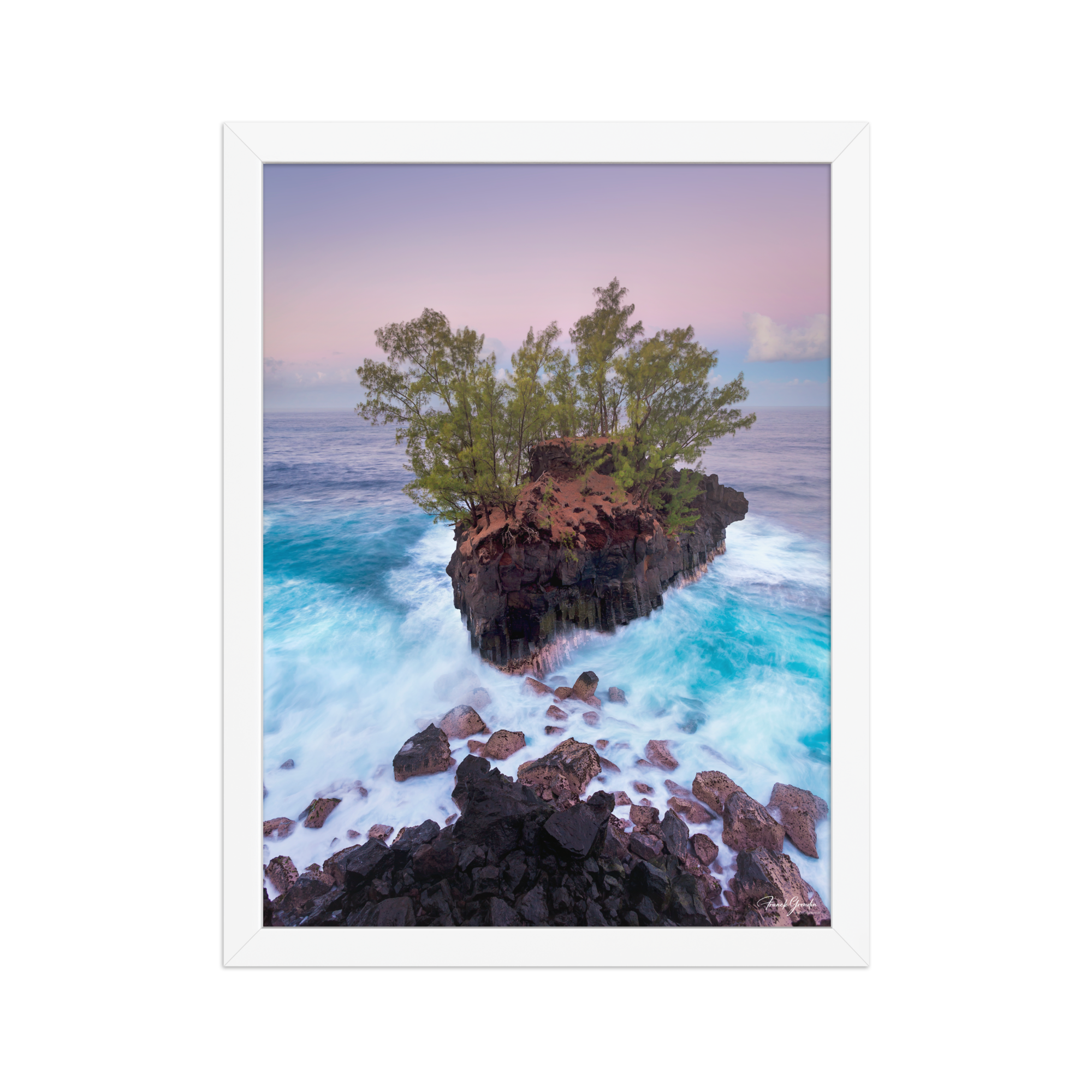 Affiche de La Réunion Le Parc à Cabri à l'Heure Bleue 30 × 40 cm / Blanc - photographie Franck Grondin